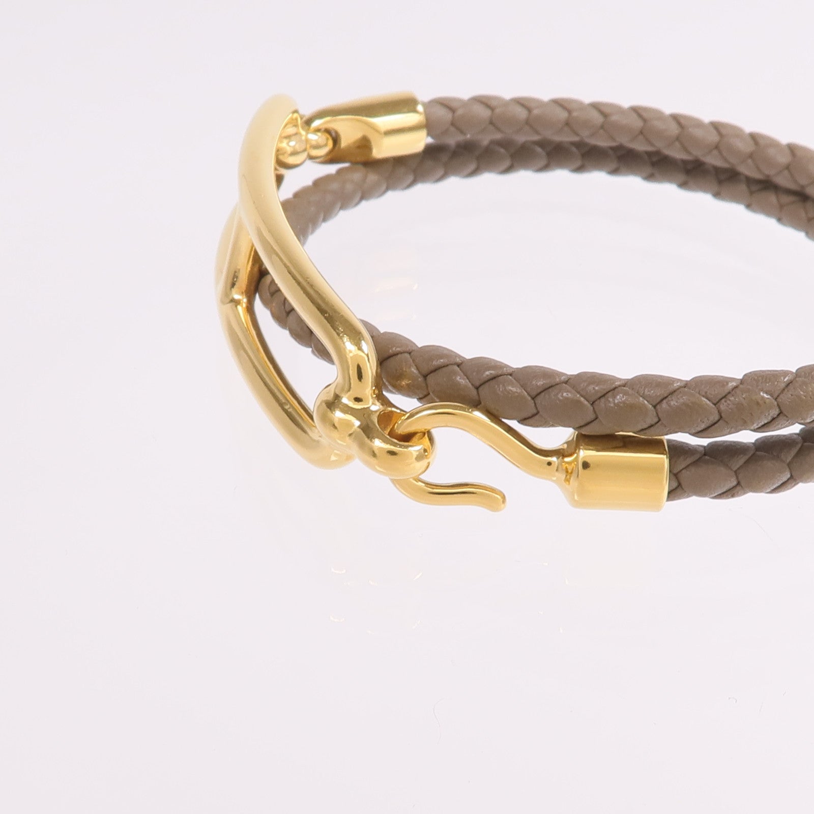 HERMES Swift皮革Roulis Double Tour手帶Etoupe