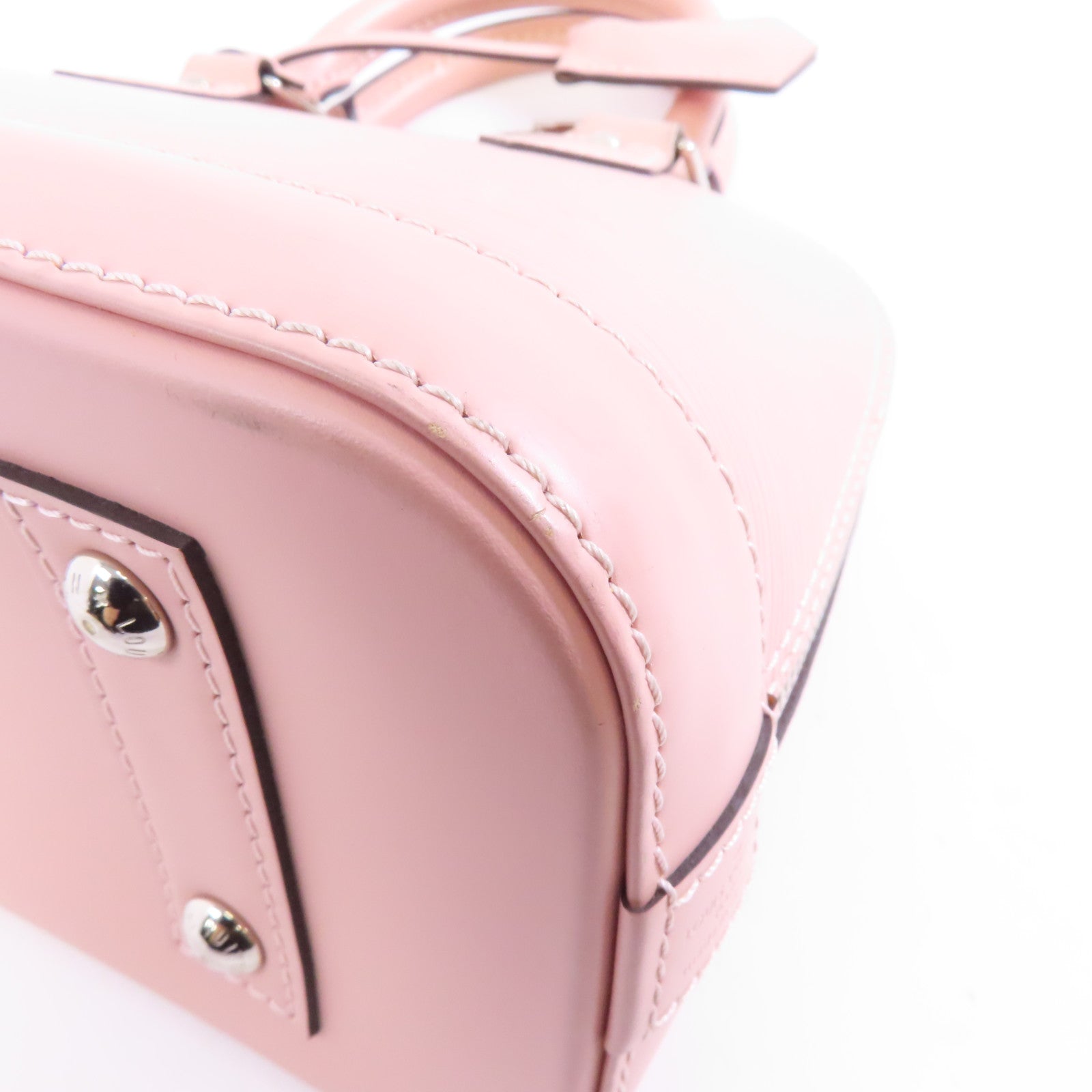 LOUIS VUITTON Epi Alma BB銀扣手挽肩背兩用袋粉紅色