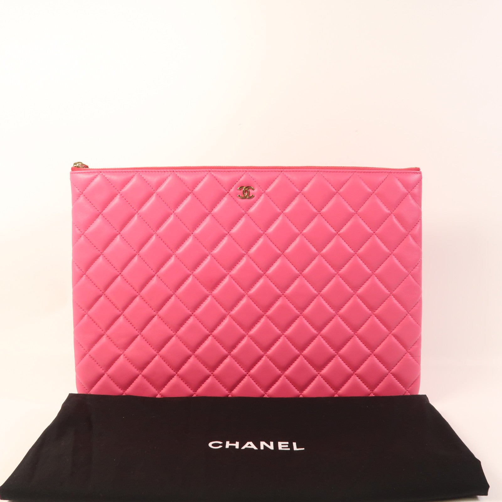 CHANEL 羊皮皮革Clutch Bag金扣手拿包
