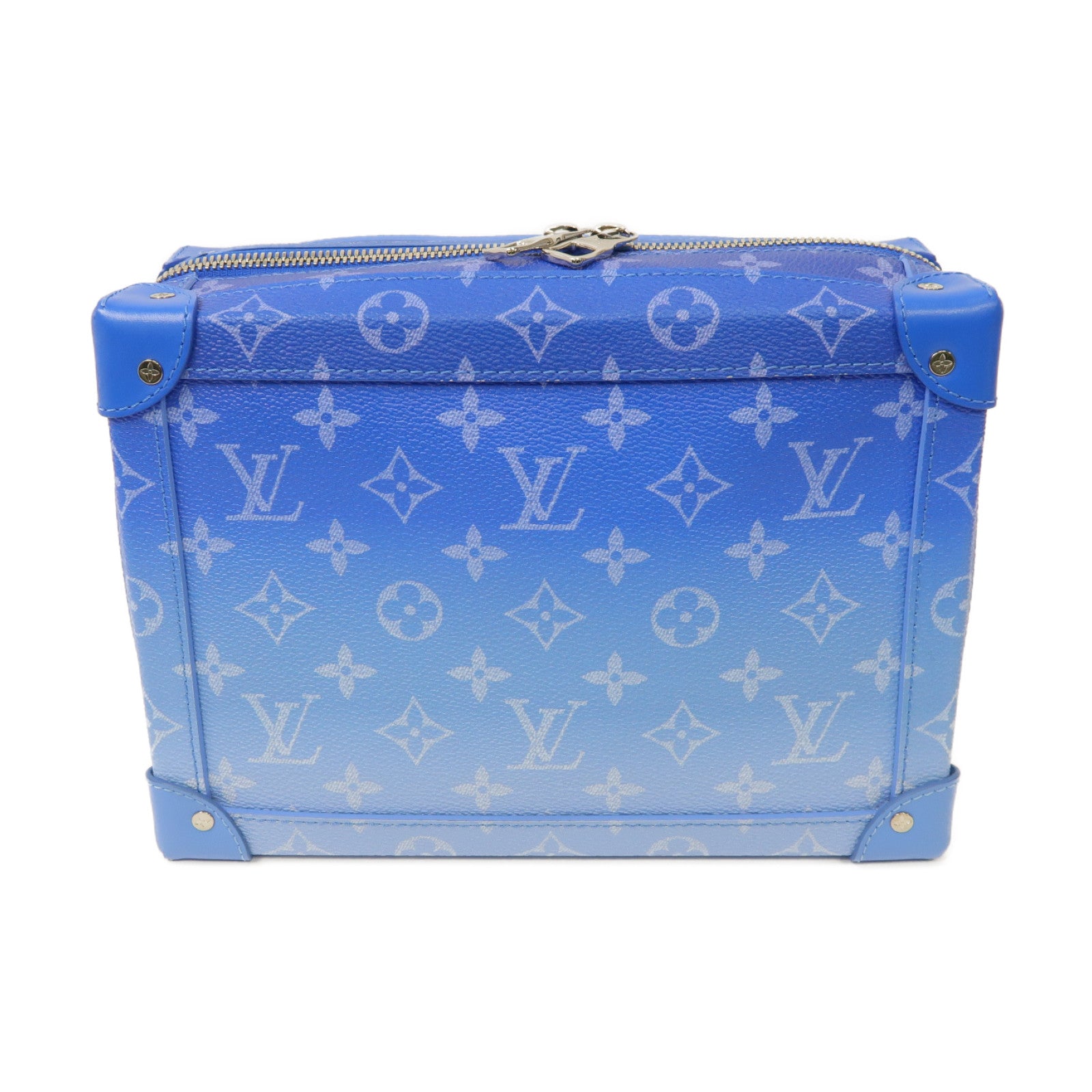 LOUIS VUITTON Monogram Clouds Soft Trunk銀扣肩背袋藍色