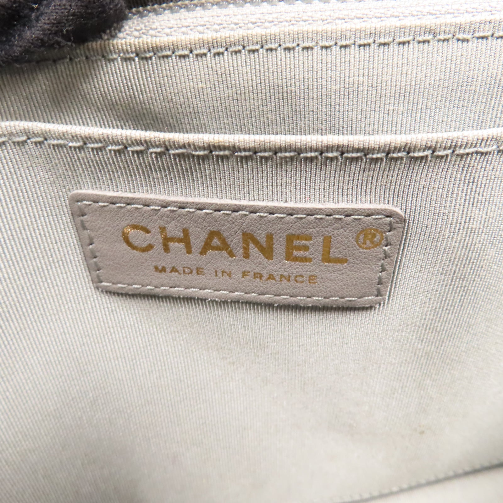CHANEL 【激減優惠】斜紋牛皮皮革Statement Flap金扣鏈帶肩背袋灰色