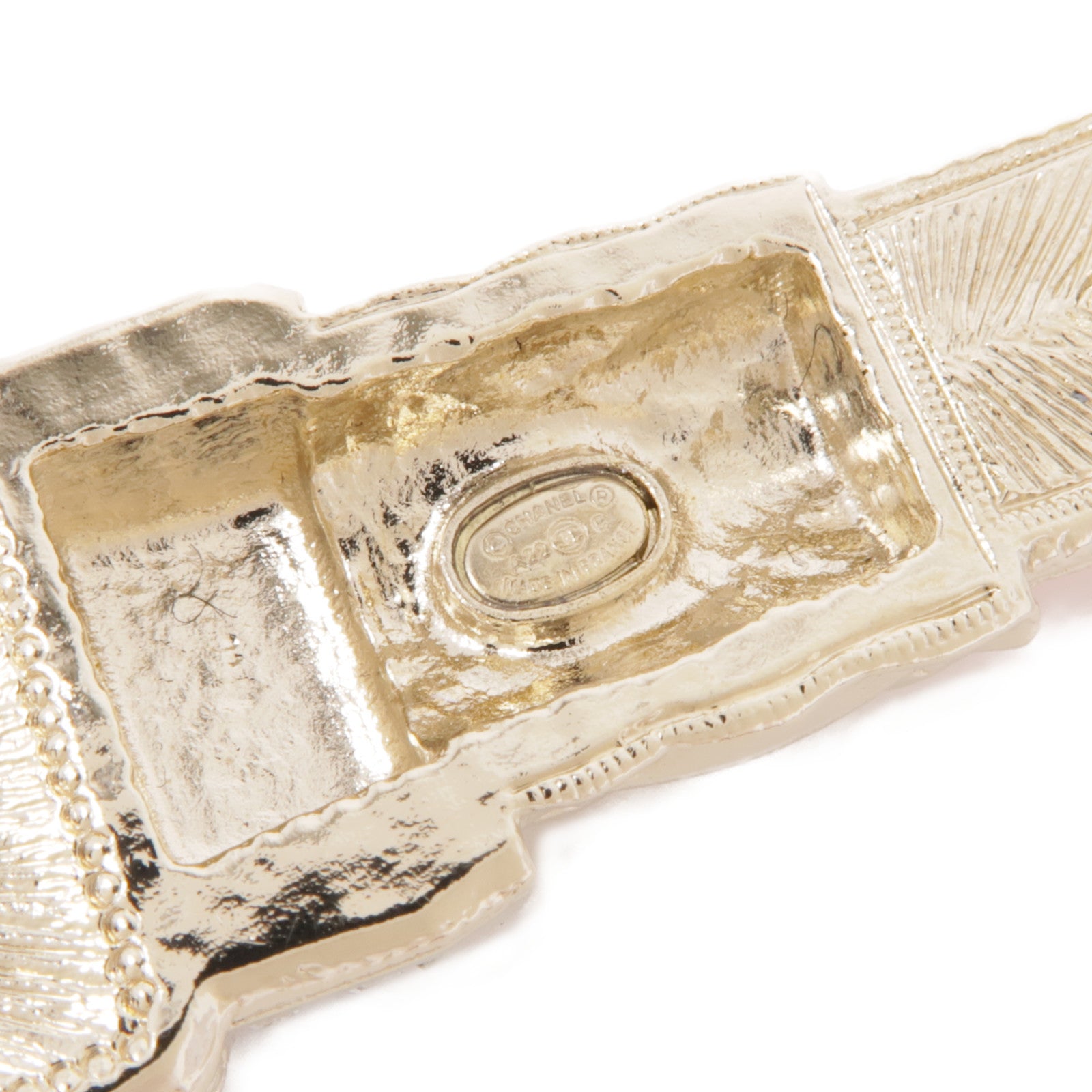 CHANEL CC Brooch Metal Gold Pink Black