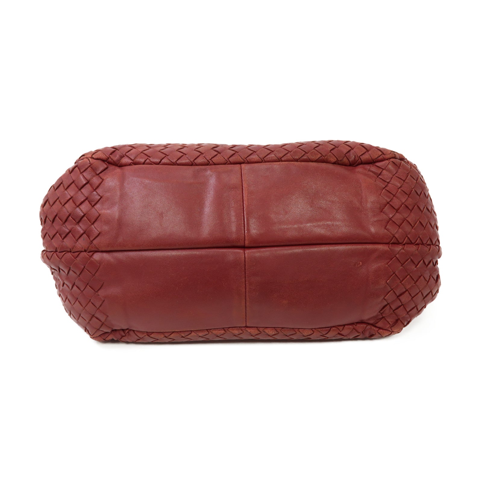 BOTTEGA VENETA 織紋皮革Campana Shoulder Bag銀扣肩背袋紅色