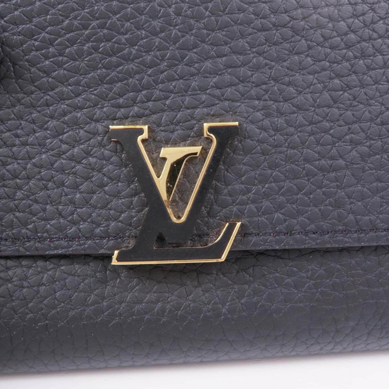 LOUIS VUITTON 【激減優惠】牛皮皮革Capucines Compact Wallet金扣錢包