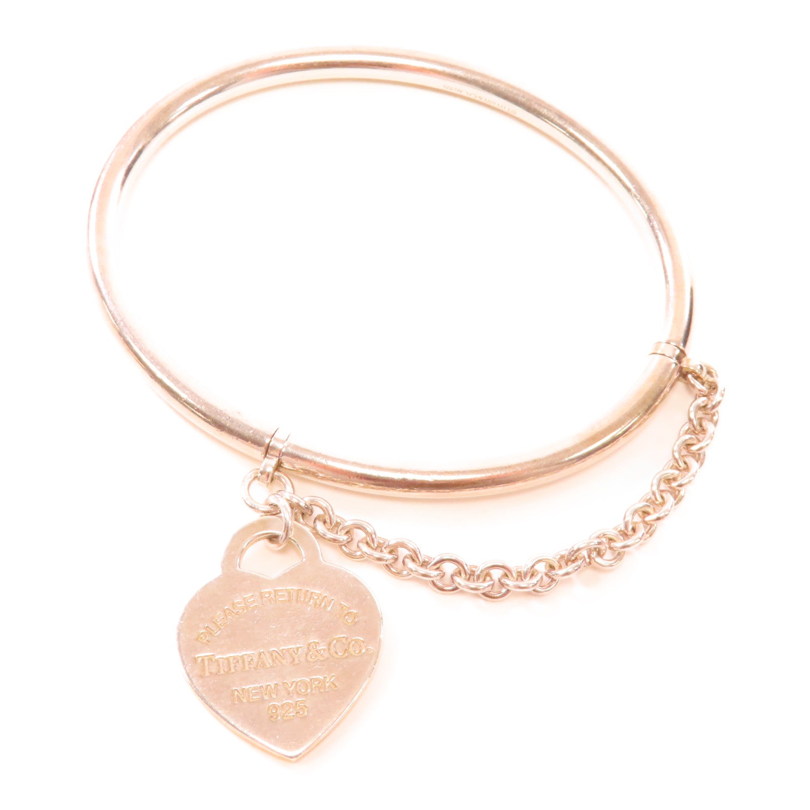 TIFFANY＆CO 925純銀Return To Heart Chain Bracelet手鐲銀色