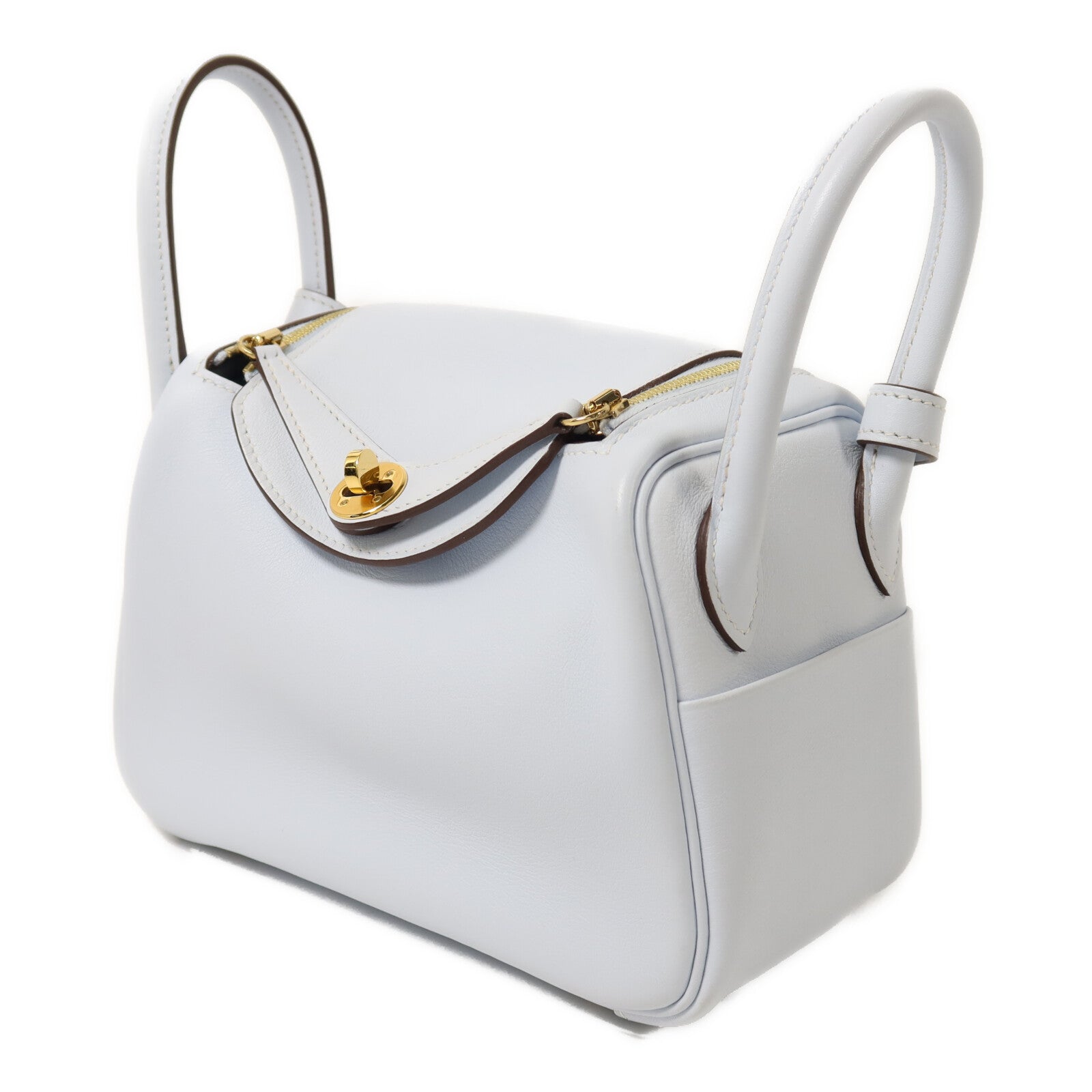 HERMES 【激減優惠】Swift皮革Mini Lindy金扣手挽肩背兩用袋Bleu Brume