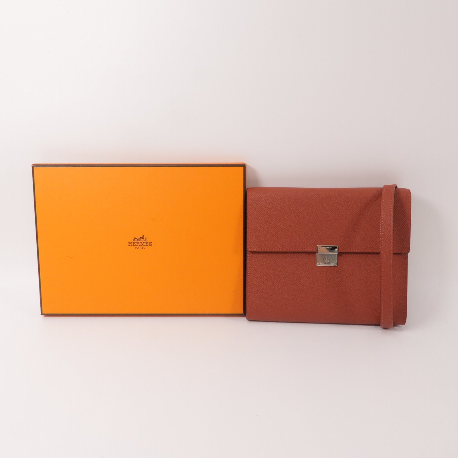 HERMES Epsom皮革Clic 16肩背袋Cuivre