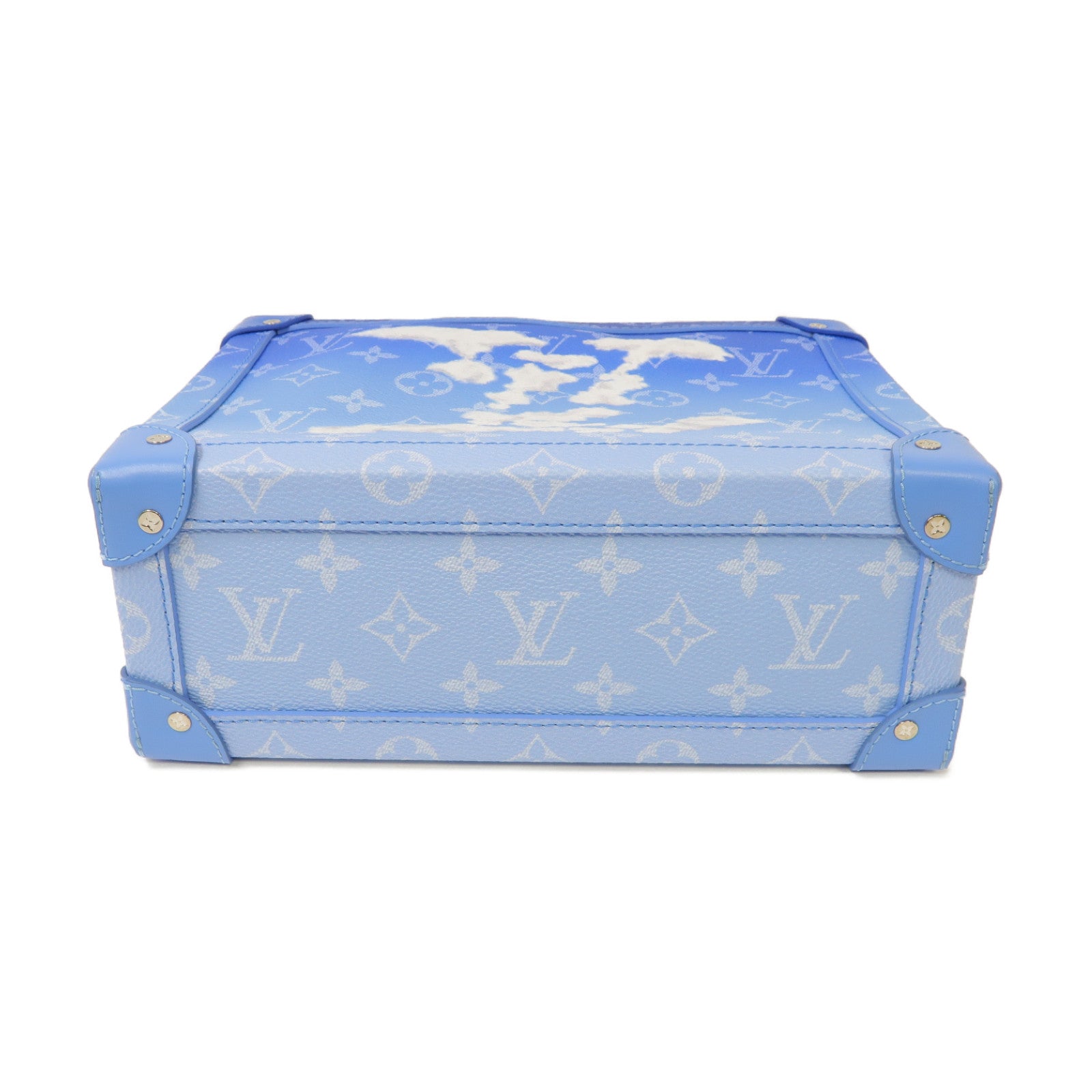 LOUIS VUITTON Monogram Clouds Soft Trunk銀扣肩背袋藍色