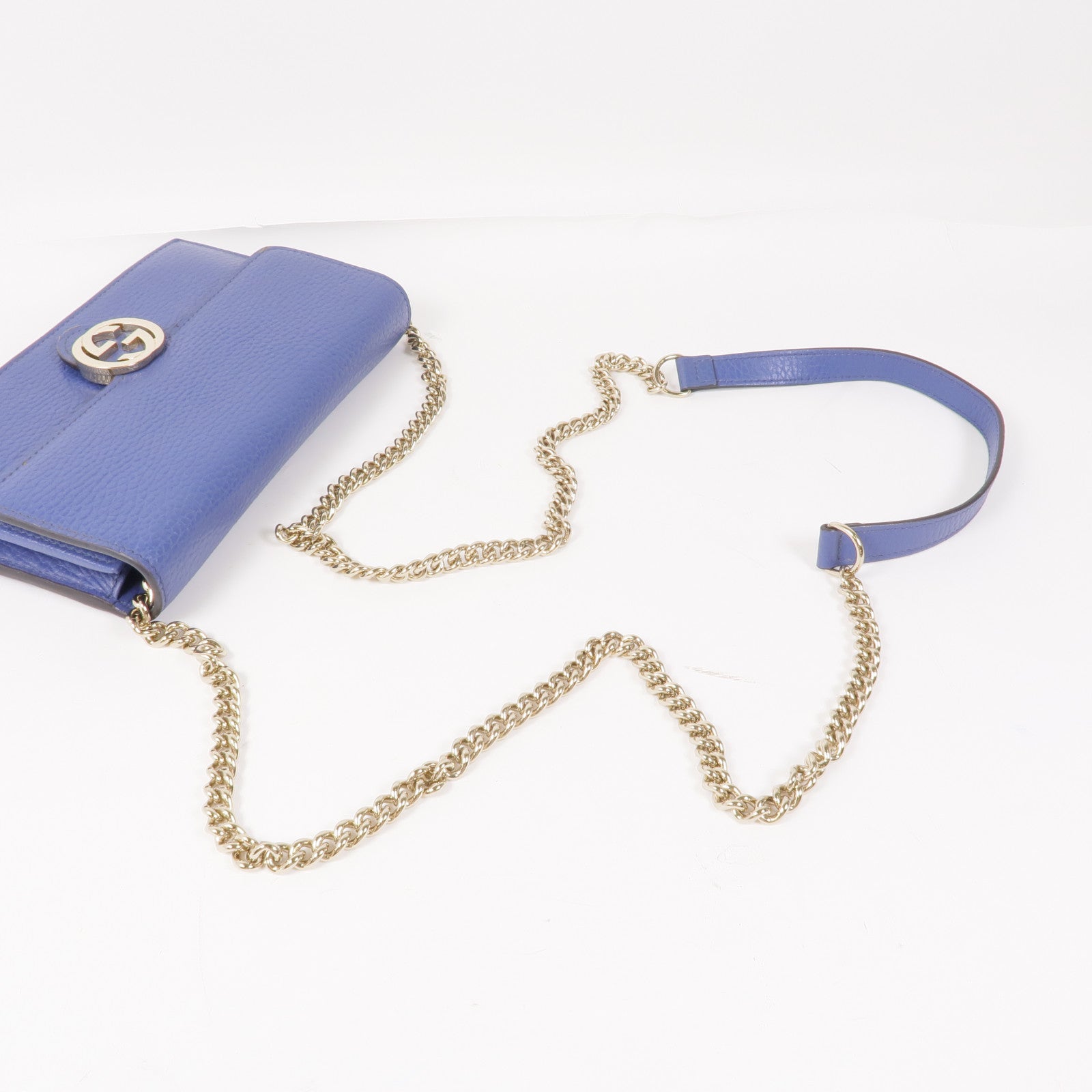 GUCCI 牛皮皮革Chain Shoulder金扣鏈帶肩背袋