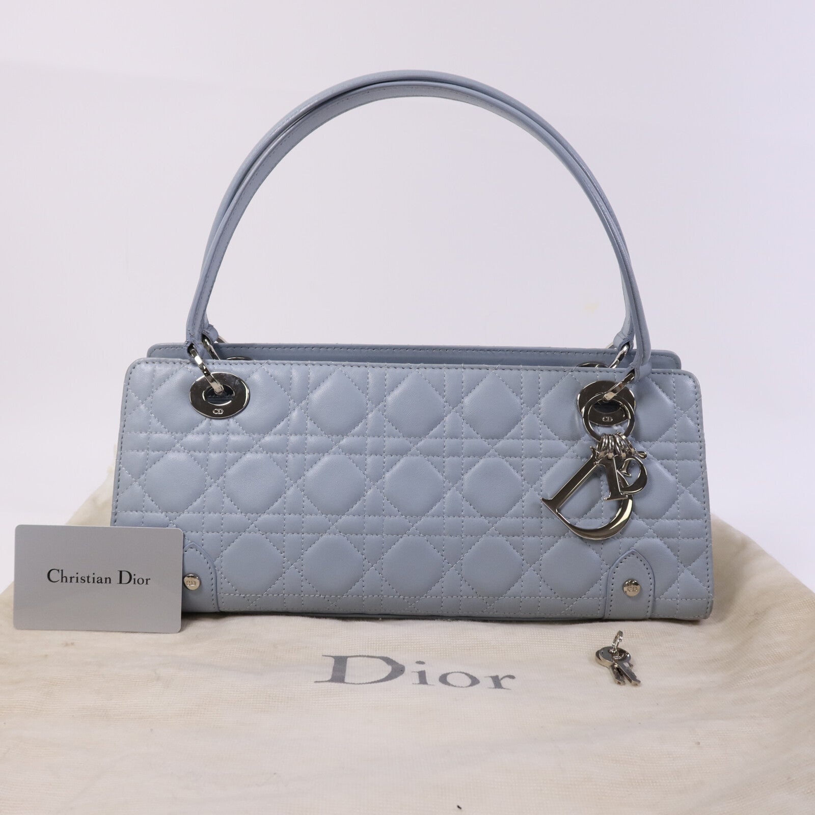 Dior 牛皮皮革Lady D-Joy銀扣肩背袋