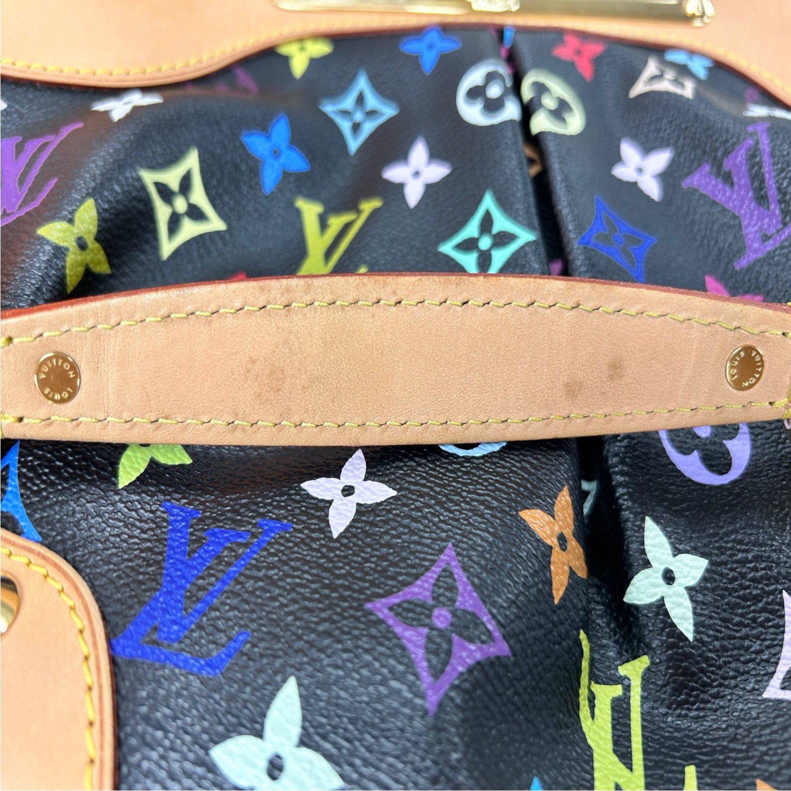 LOUIS VUITTON Monogram Multicolore Judy MM金扣手挽肩背兩用袋黑色