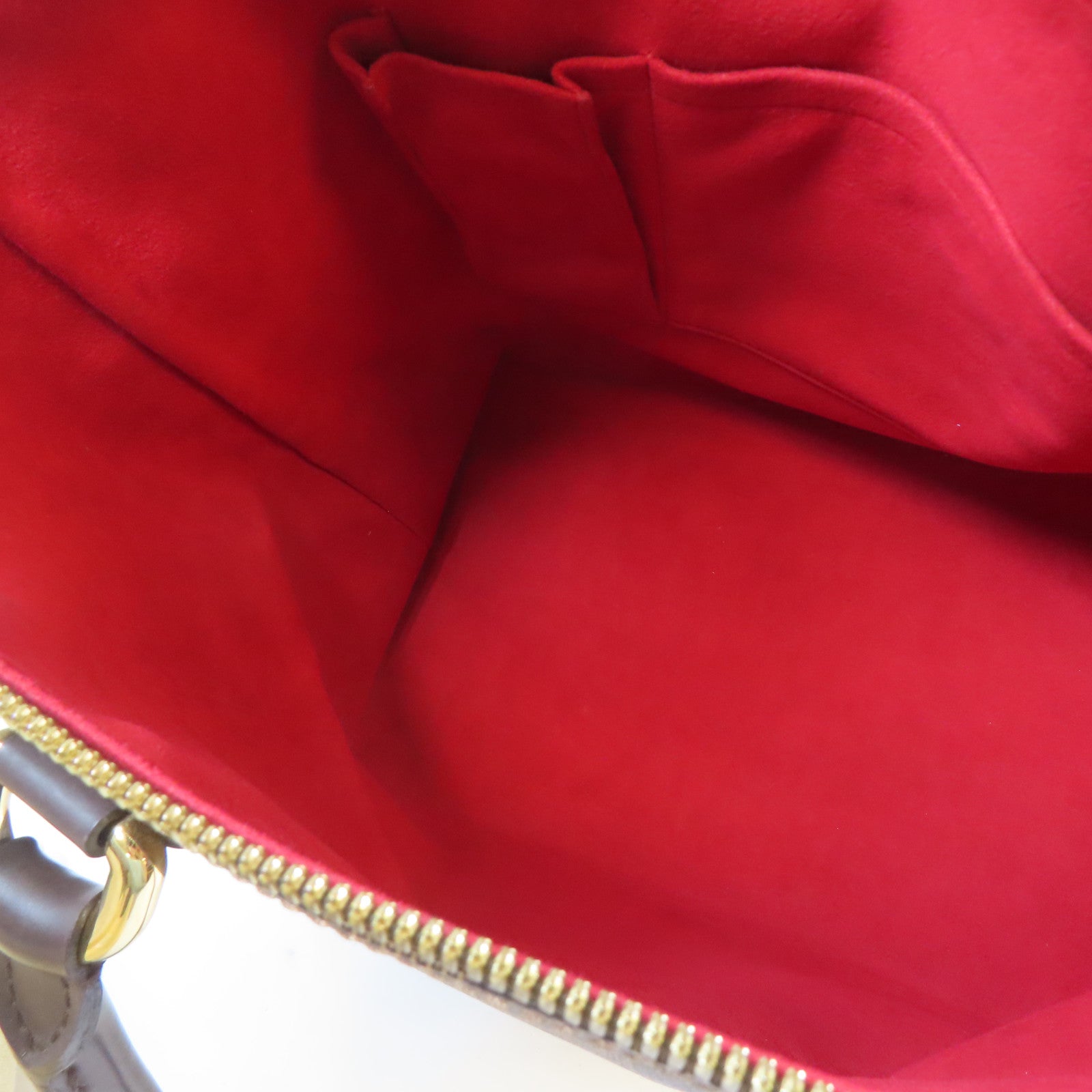 LOUIS VUITTON Damier Saleya MM金扣肩背袋啡色