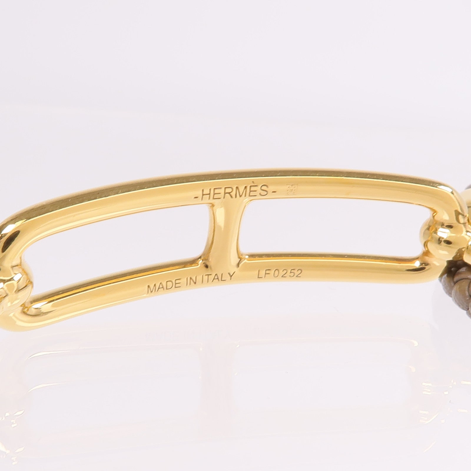 HERMES Swift皮革Roulis Double Tour手帶Etoupe