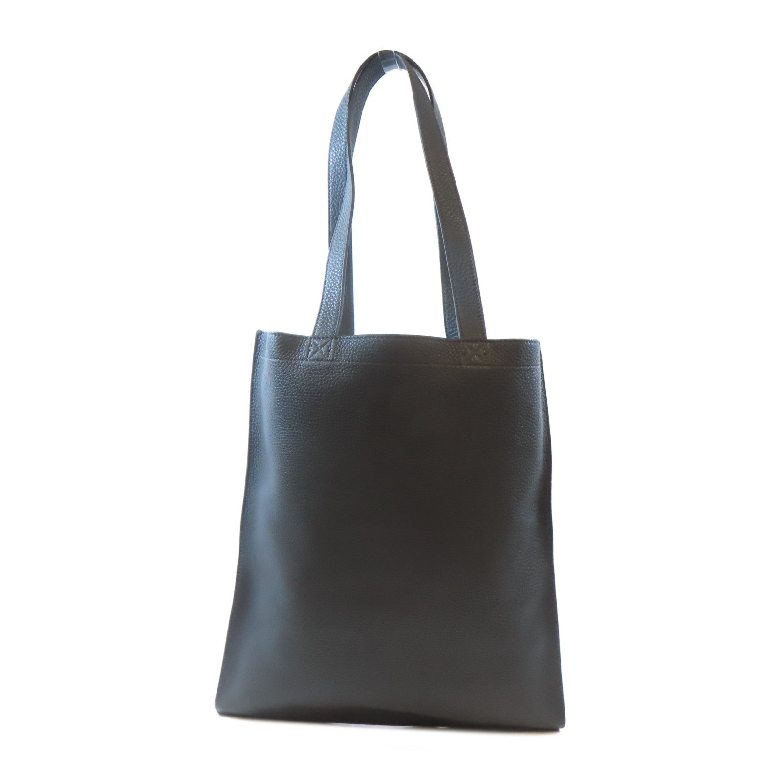 FENDI 牛皮皮革Tote Bag銀扣手挽袋灰色