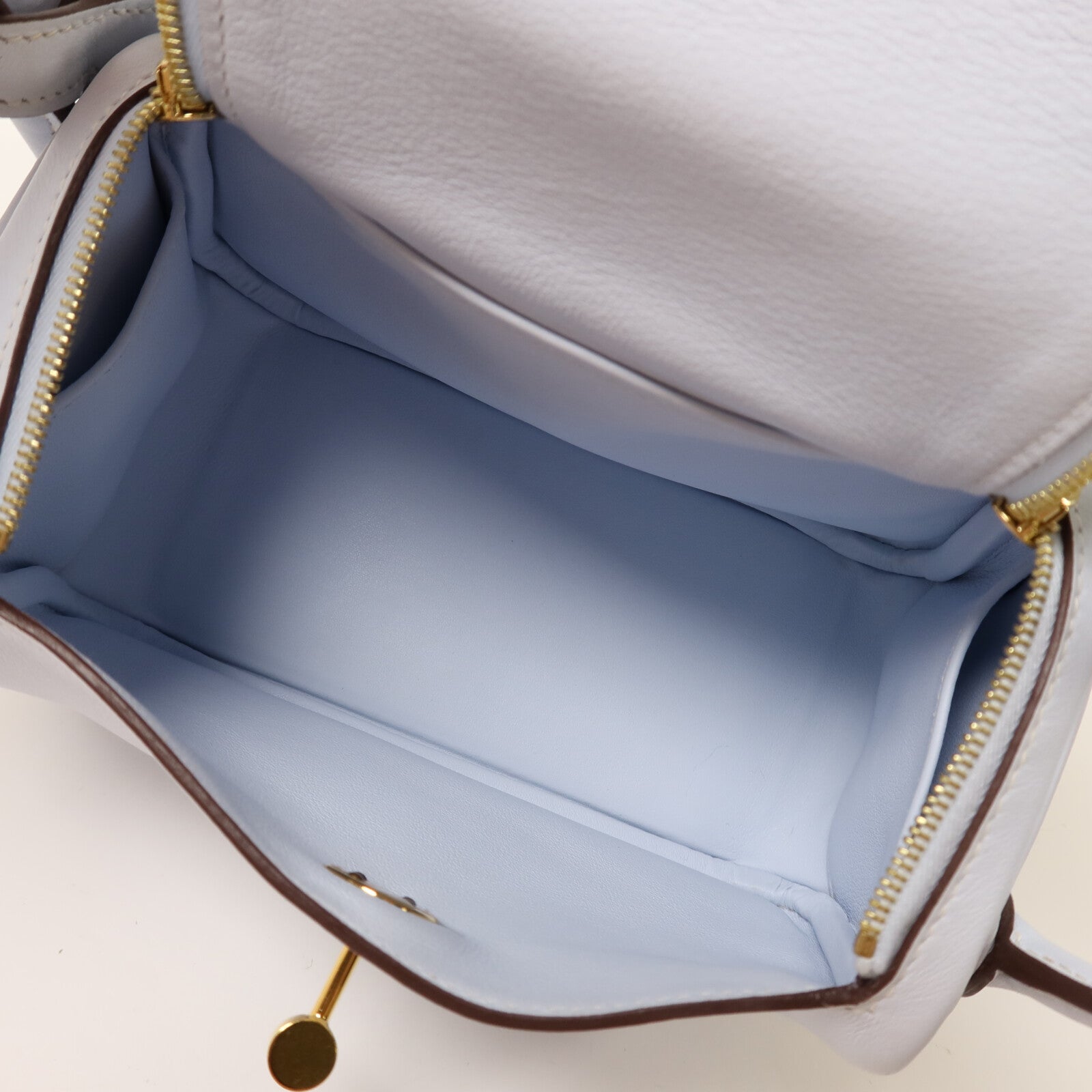 HERMES 【激減優惠】Swift皮革Mini Lindy金扣手挽肩背兩用袋Bleu Brume