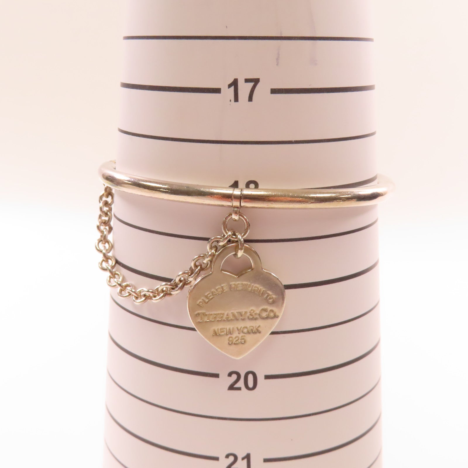 TIFFANY＆CO 925純銀Return To Heart Chain Bracelet手鐲銀色