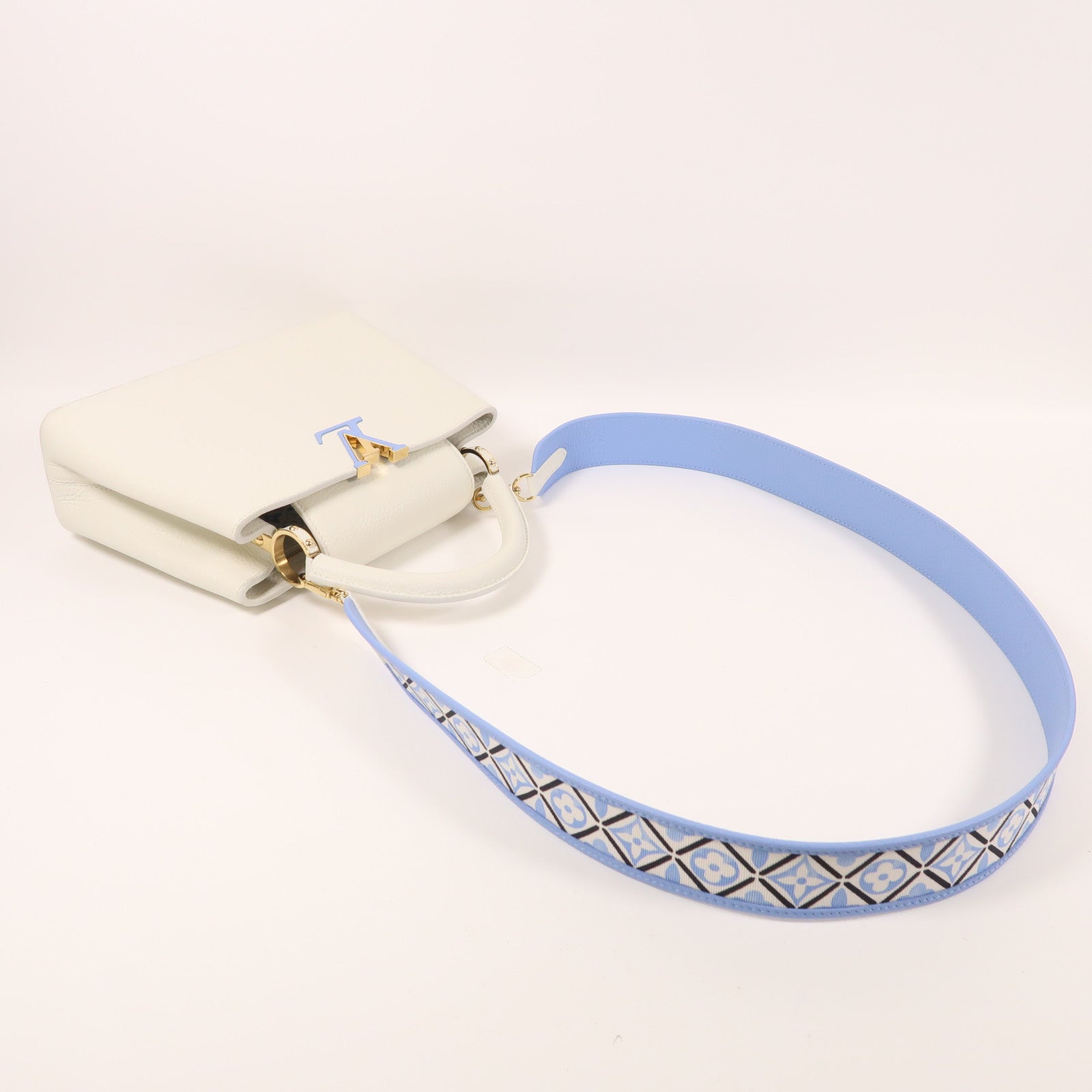 LOUIS VUITTON 【激減優惠】Taurillon Capucines BB金扣手挽肩背兩用袋