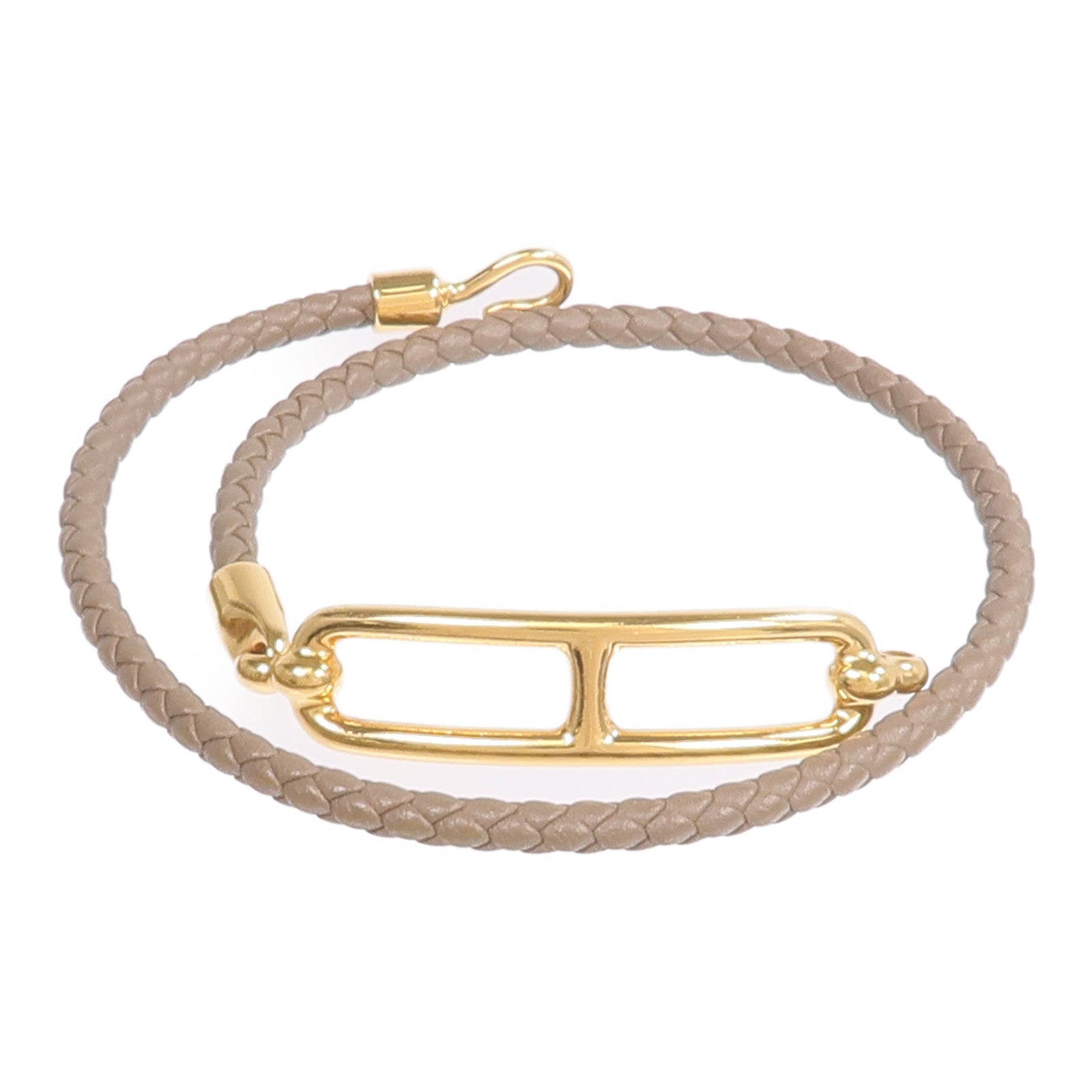 HERMES Swift皮革Roulis Double Tour手帶Etoupe