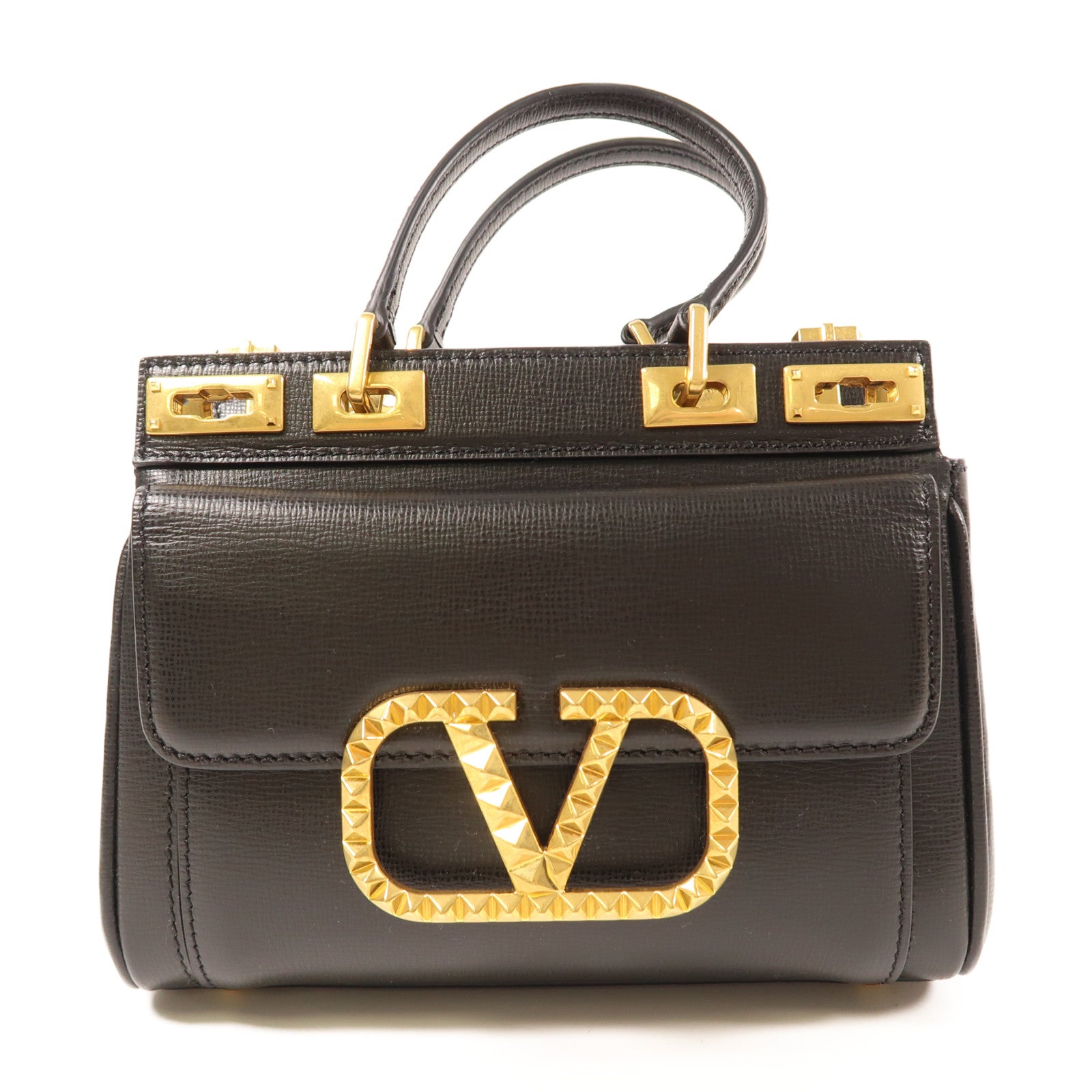 Valentino 牛皮皮革Rockstud Alcove金扣手挽袋