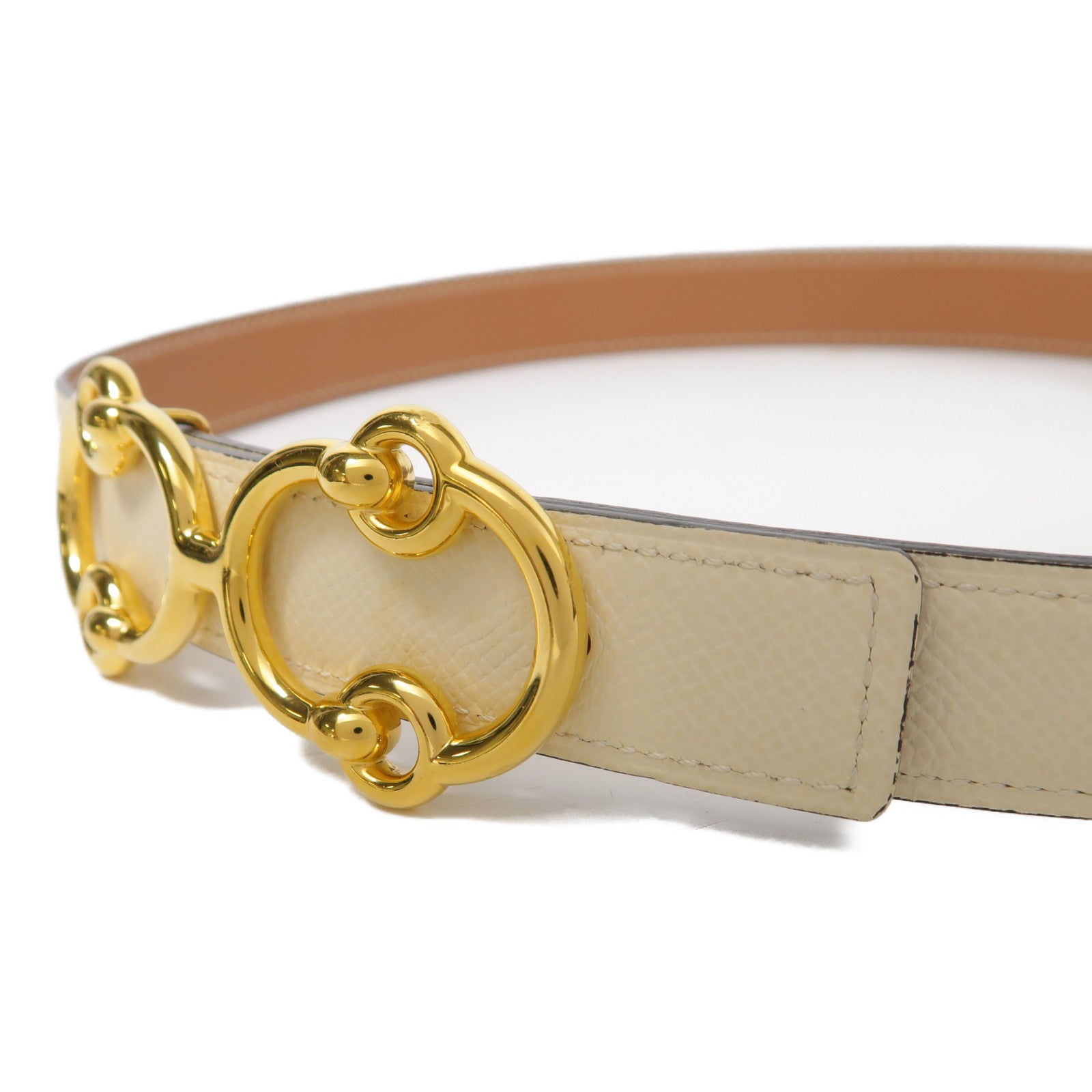 HERMES GHW Belt Epsom Leather Nata