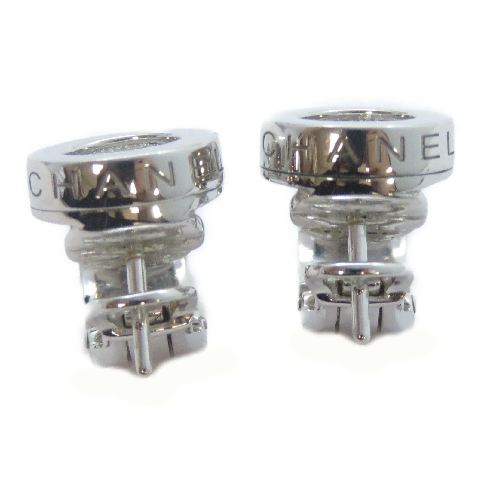 CHANEL 18K白金Diamond Earrings鑽石耳環