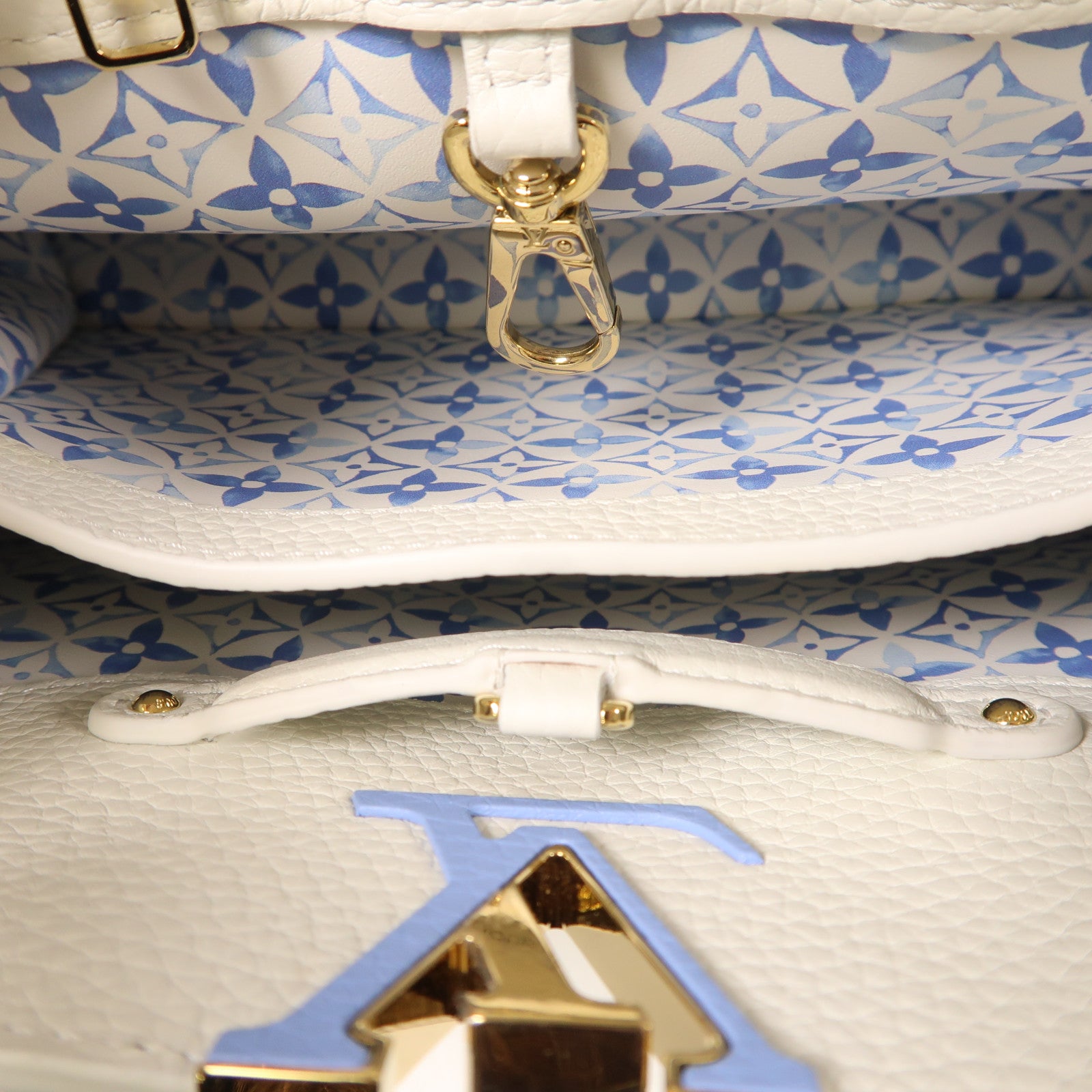 LOUIS VUITTON 【激減優惠】Taurillon Capucines BB金扣手挽肩背兩用袋