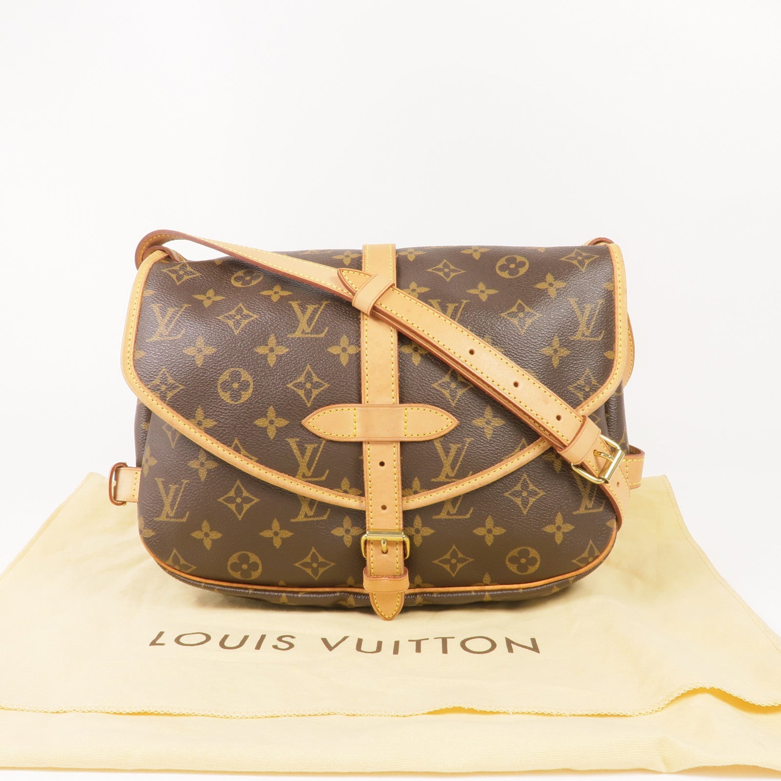 LOUIS VUITTON Monogram Saumur 30金扣肩背袋