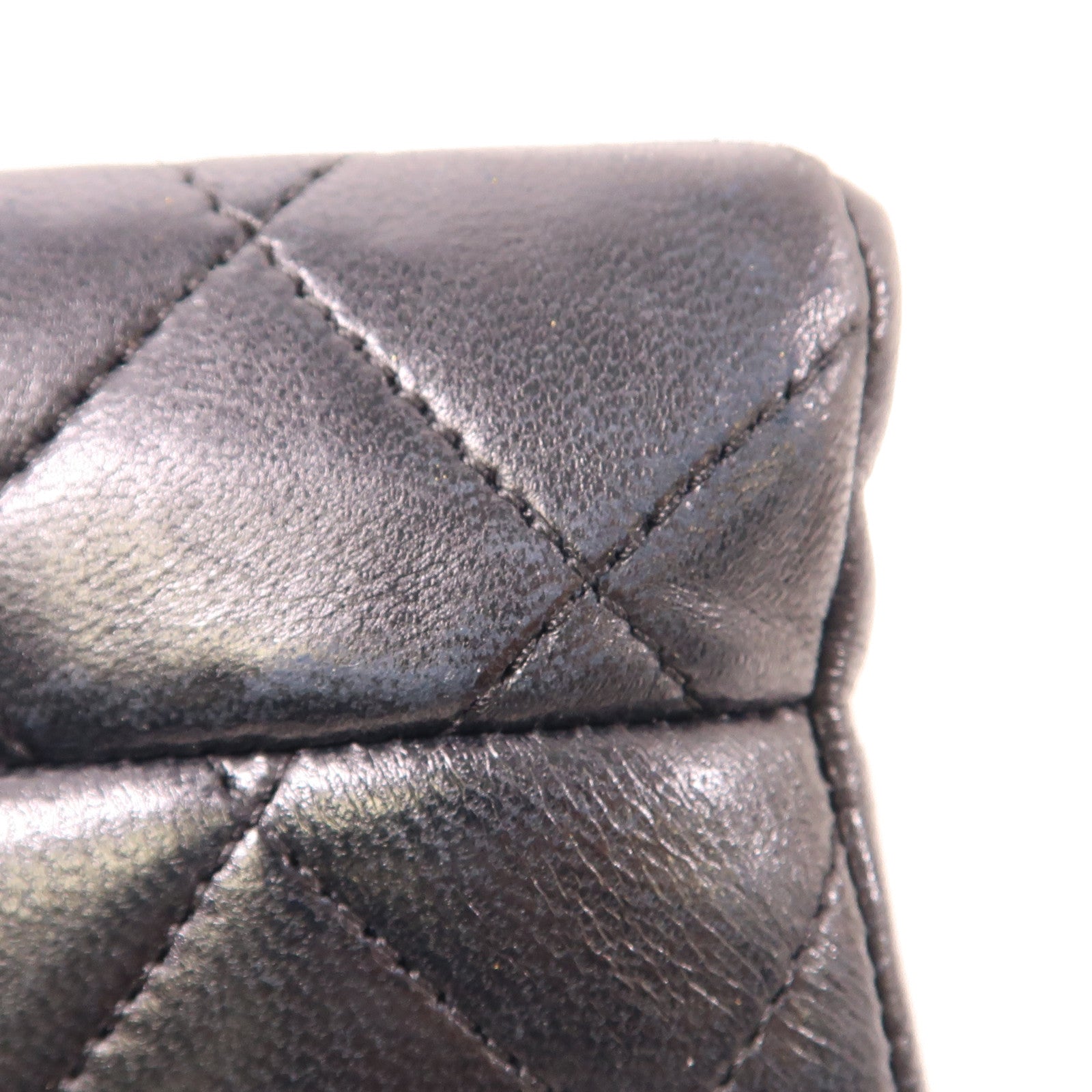 CHANEL CC GHW Chain Shoulder Bag Lambskin Leather Black