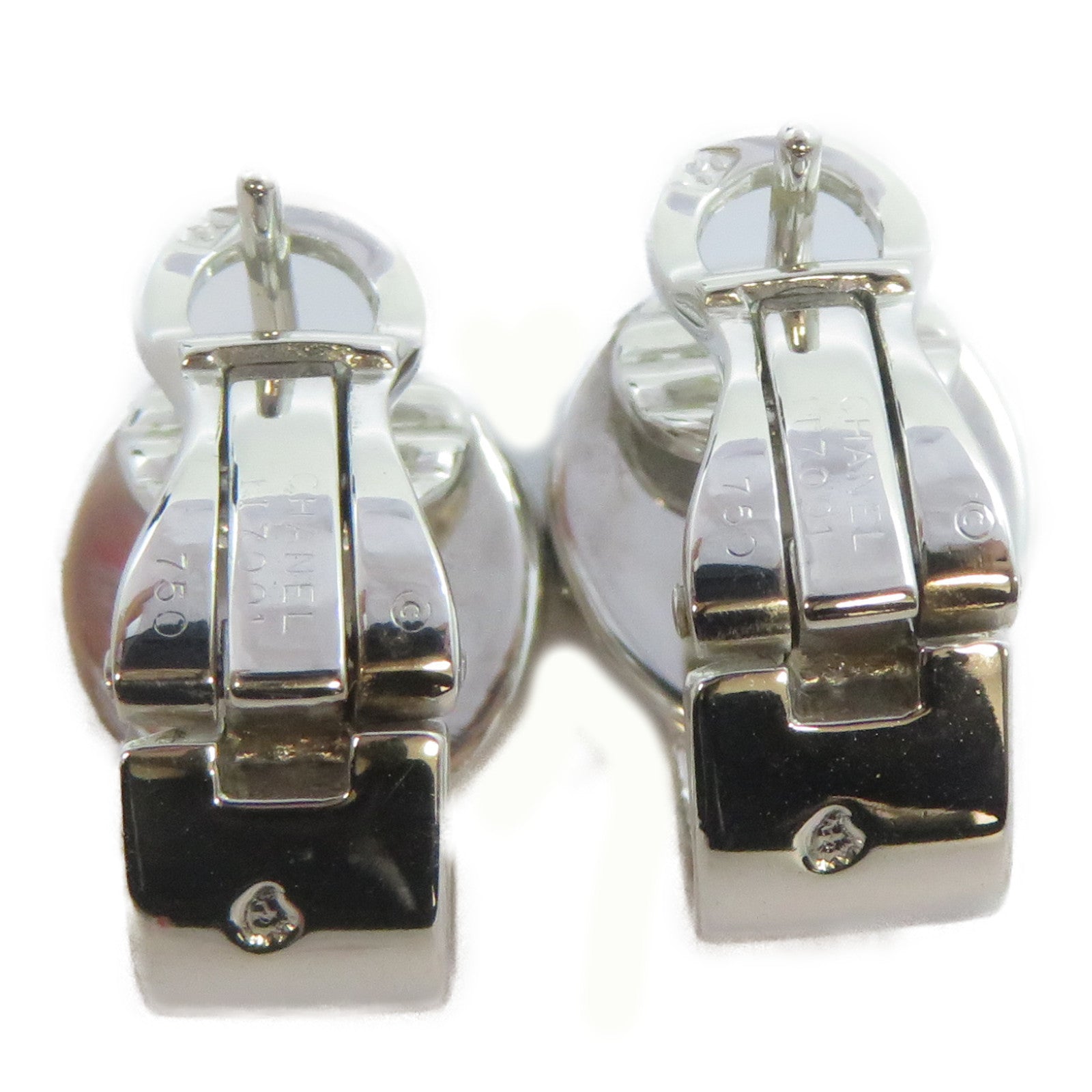 CHANEL 18K白金Diamond Earrings鑽石耳環