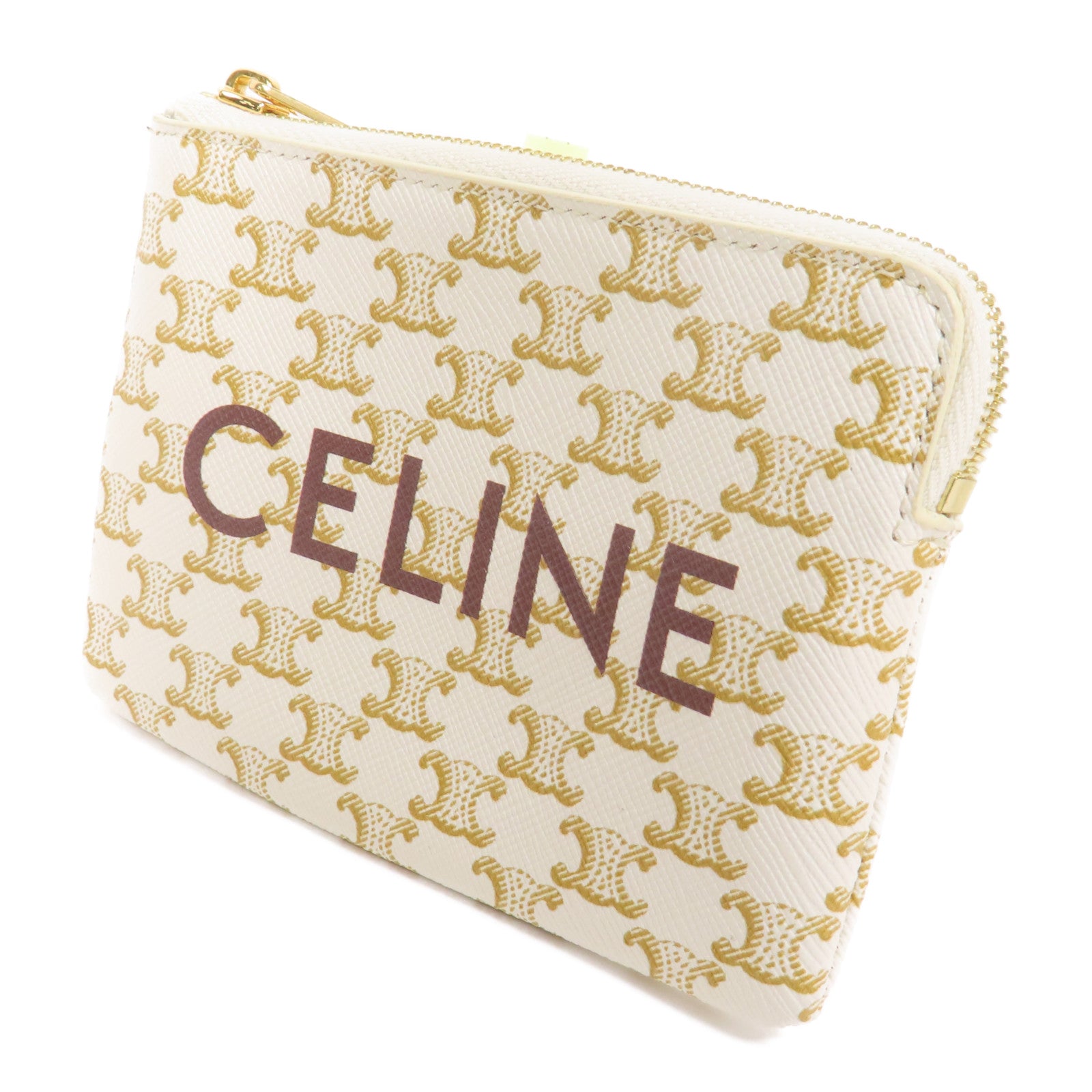 CELINE 塗層帆布Coin Purse金扣零錢包
