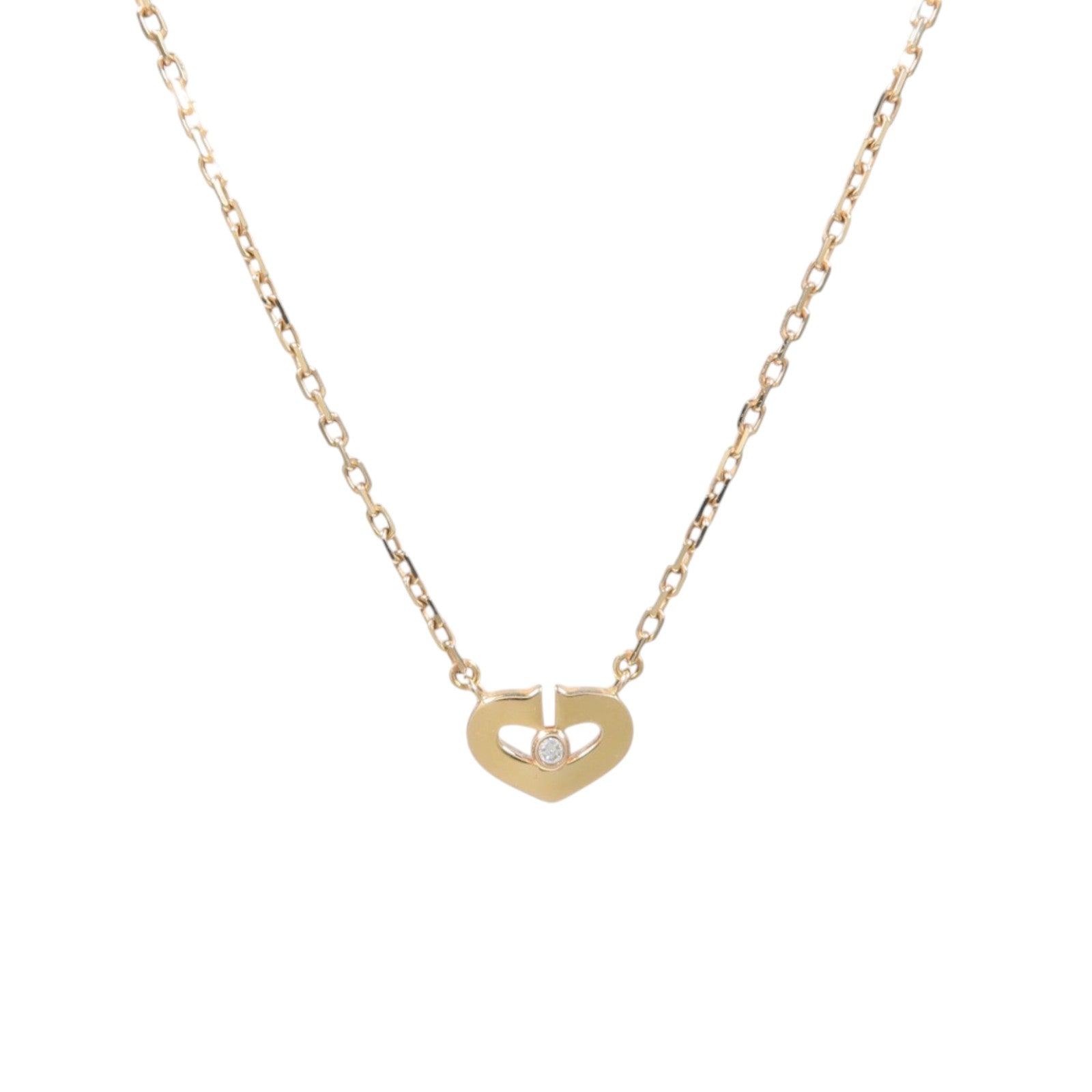 CARTIER 18K玫瑰金Cartier C Heart鑽石項鍊