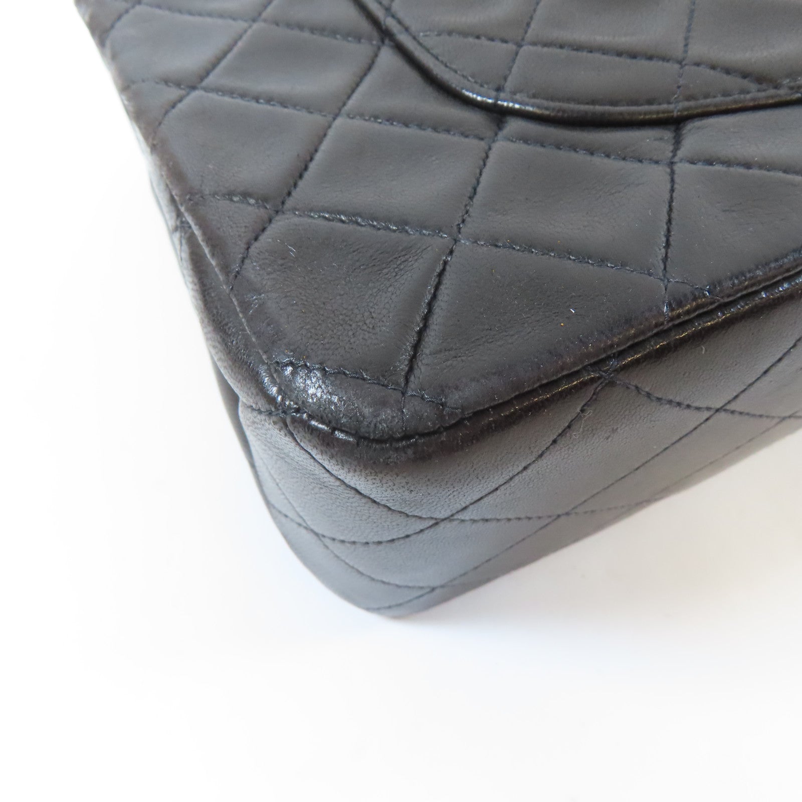 CHANEL 菱格羊皮皮革Vintage Classic 25金扣鏈帶肩背袋黑色