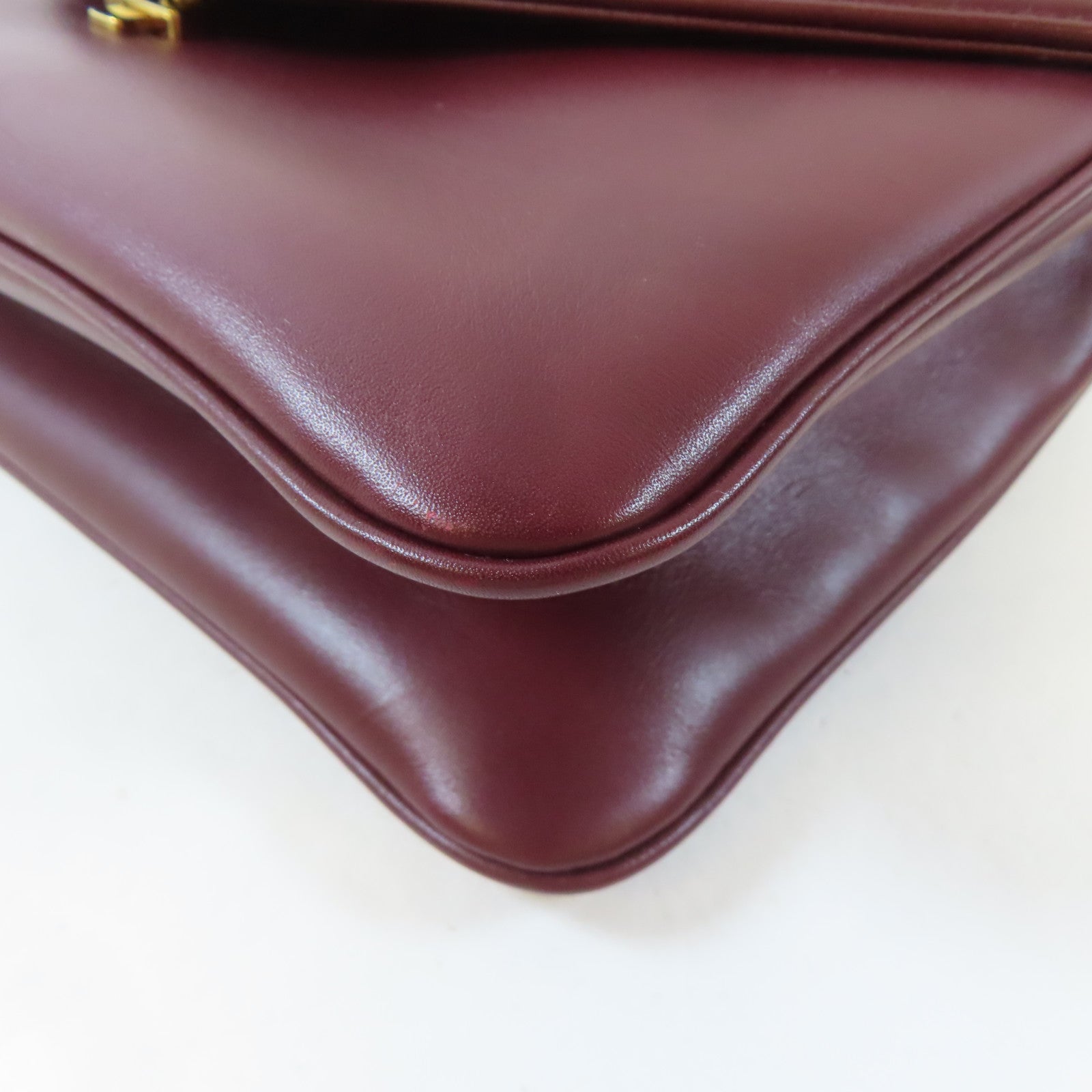 GUCCI 【激減優惠】牛皮皮革Rajah Medium Shoulder Bag金扣鏈帶肩背袋深紅色