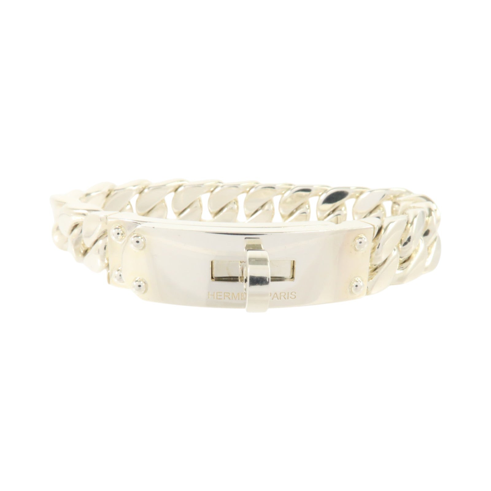 HERMES 925純銀Kelly Gourmette Bracelet銀扣手鏈