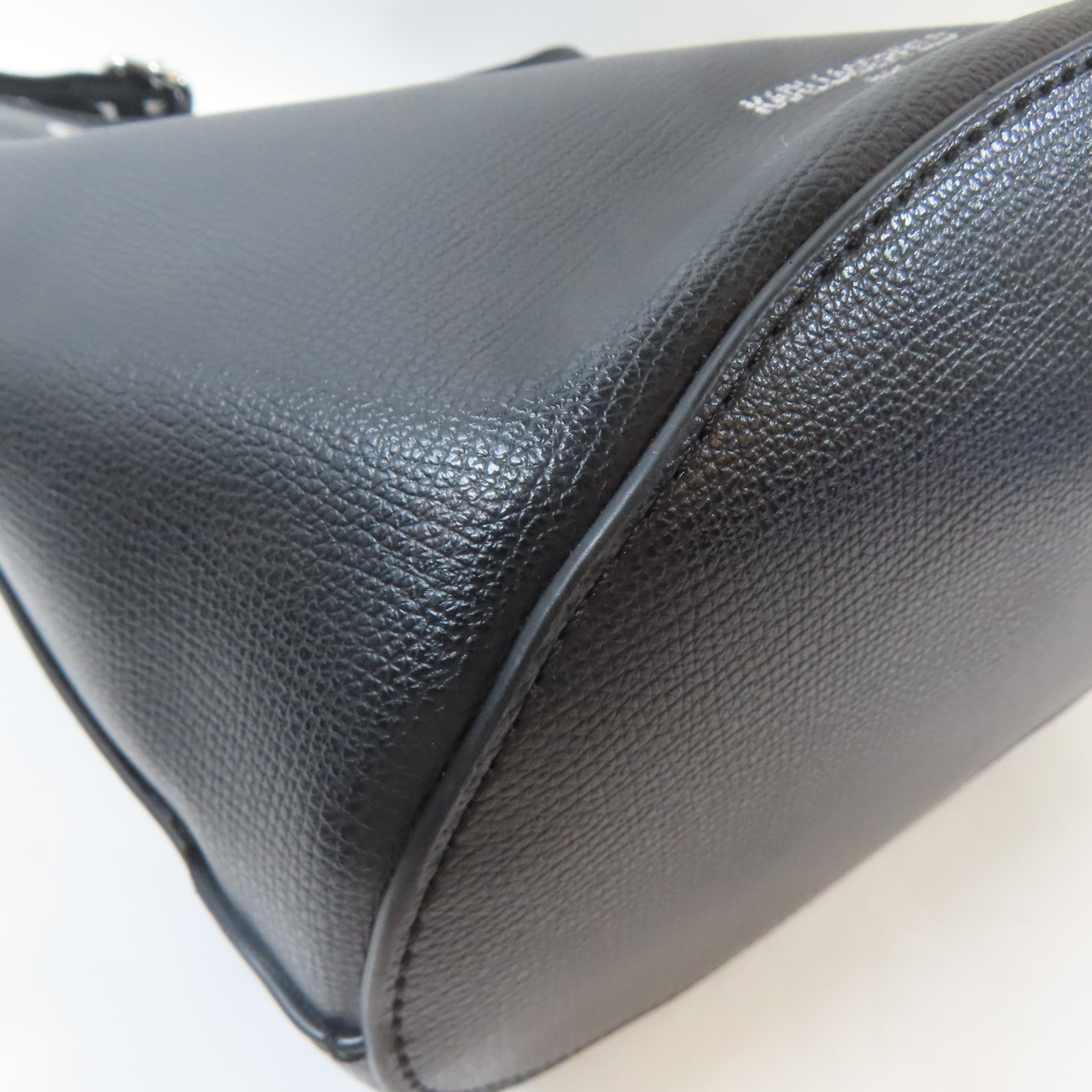 KARL LAGERFELD 牛皮皮革Karl Lagerfeld 2 Way Bucket Bag銀扣手挽肩背兩用袋黑色