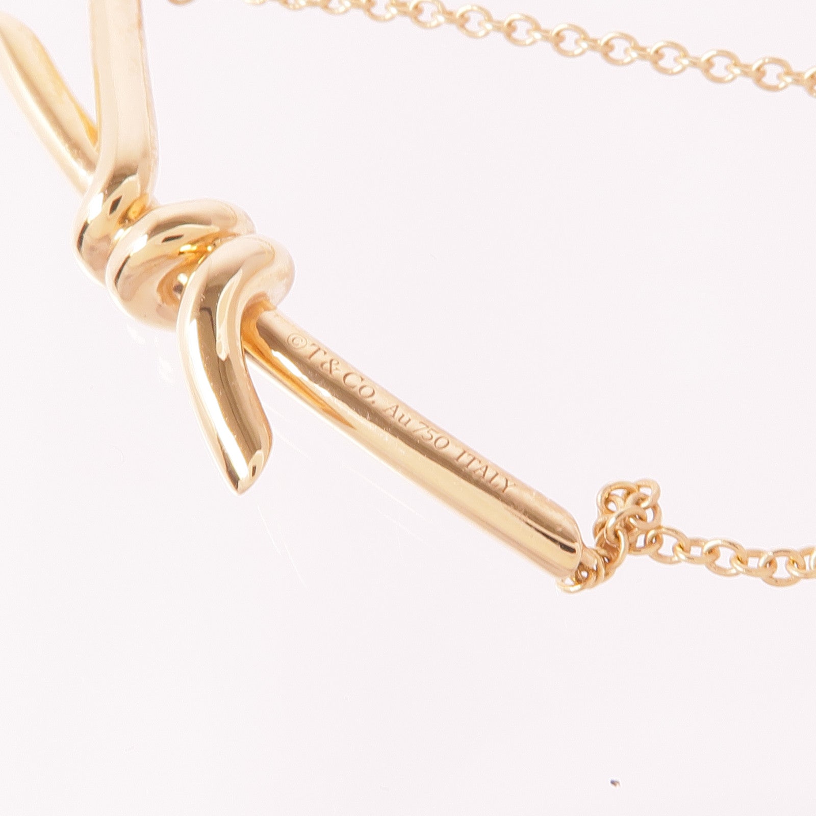 TIFFANY＆CO 18K玫瑰金Tiffany knot項鍊