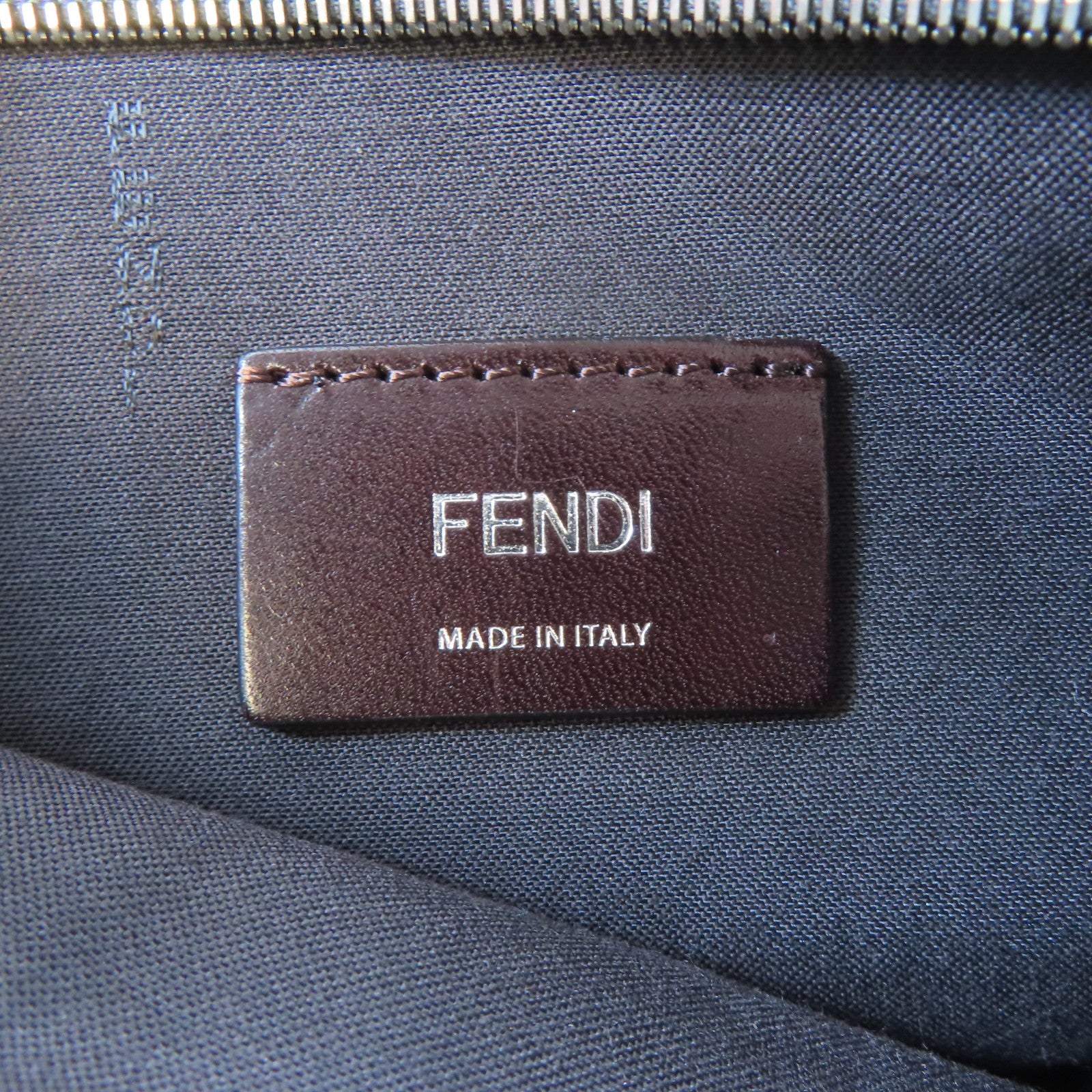 FENDI 牛皮皮革Tote Bag銀扣手挽袋灰色