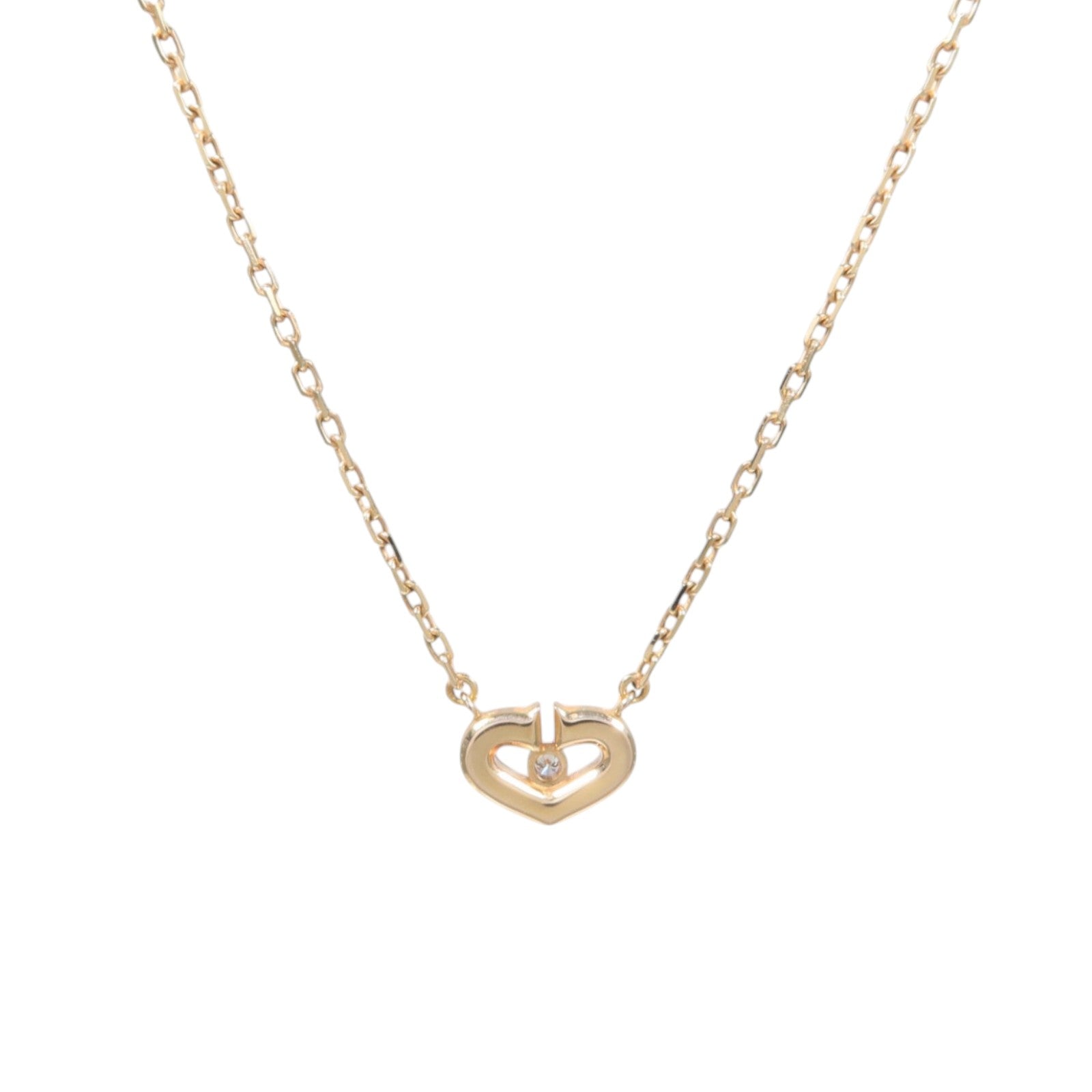 CARTIER 18K玫瑰金Cartier C Heart鑽石項鍊