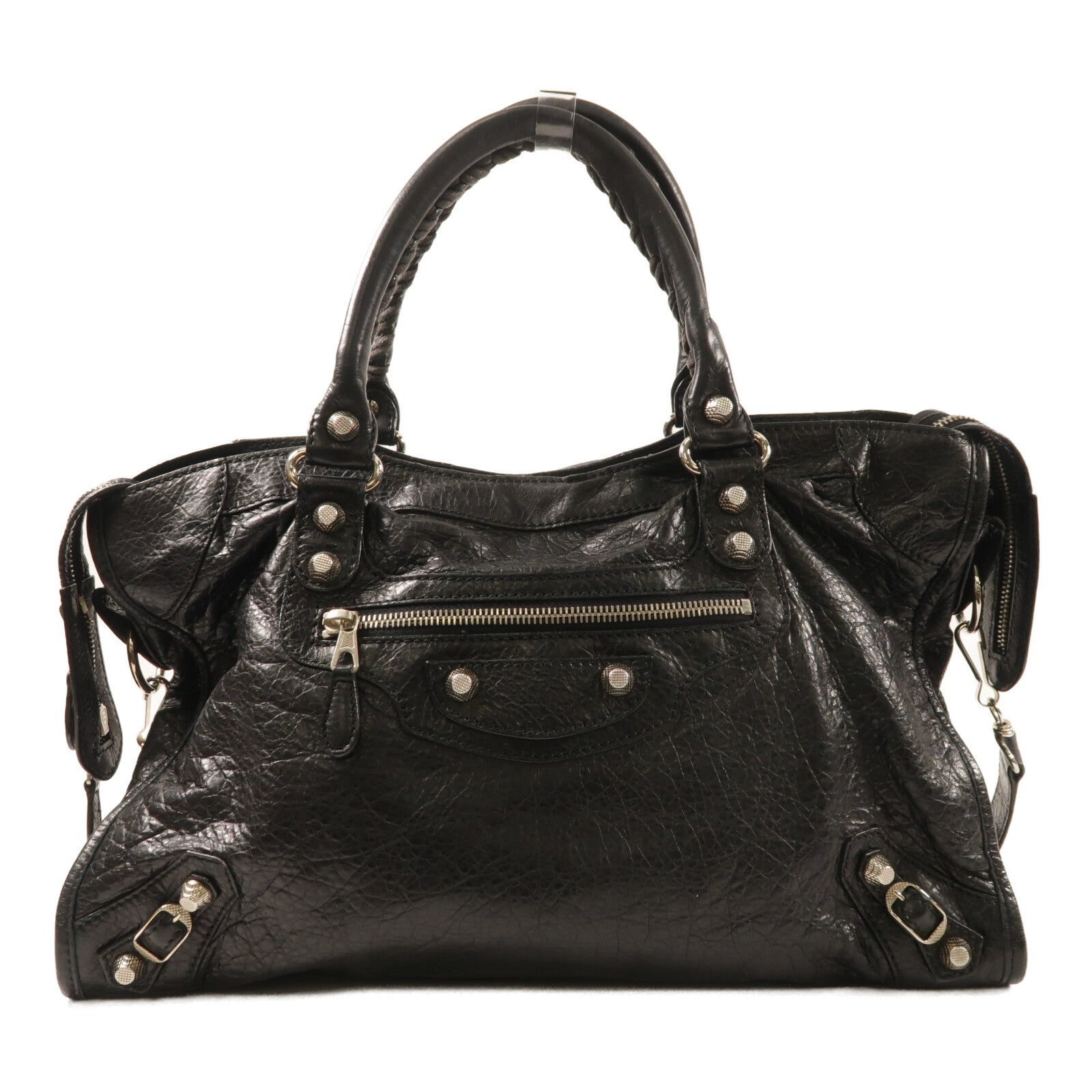 BALENCIAGA 牛皮皮革City銀扣手挽肩背兩用袋