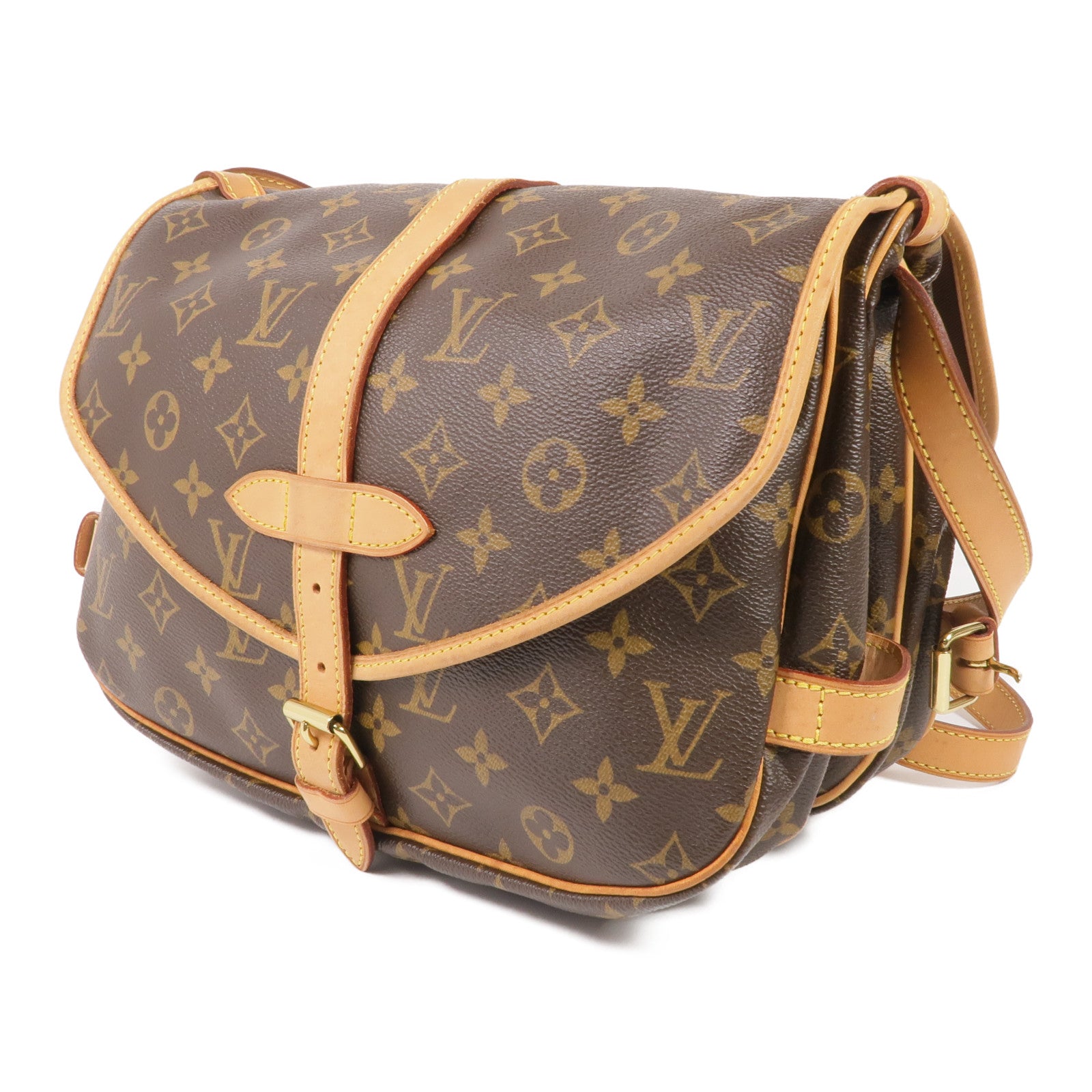 LOUIS VUITTON Monogram Saumur 30金扣肩背袋