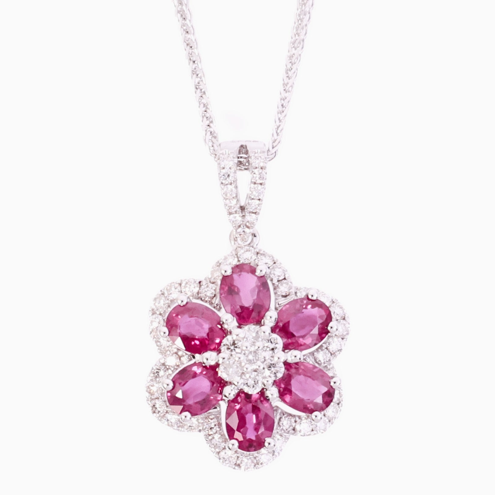 JEWELRY 18K白金Ruby Necklace紅寶石/鑽石項鍊