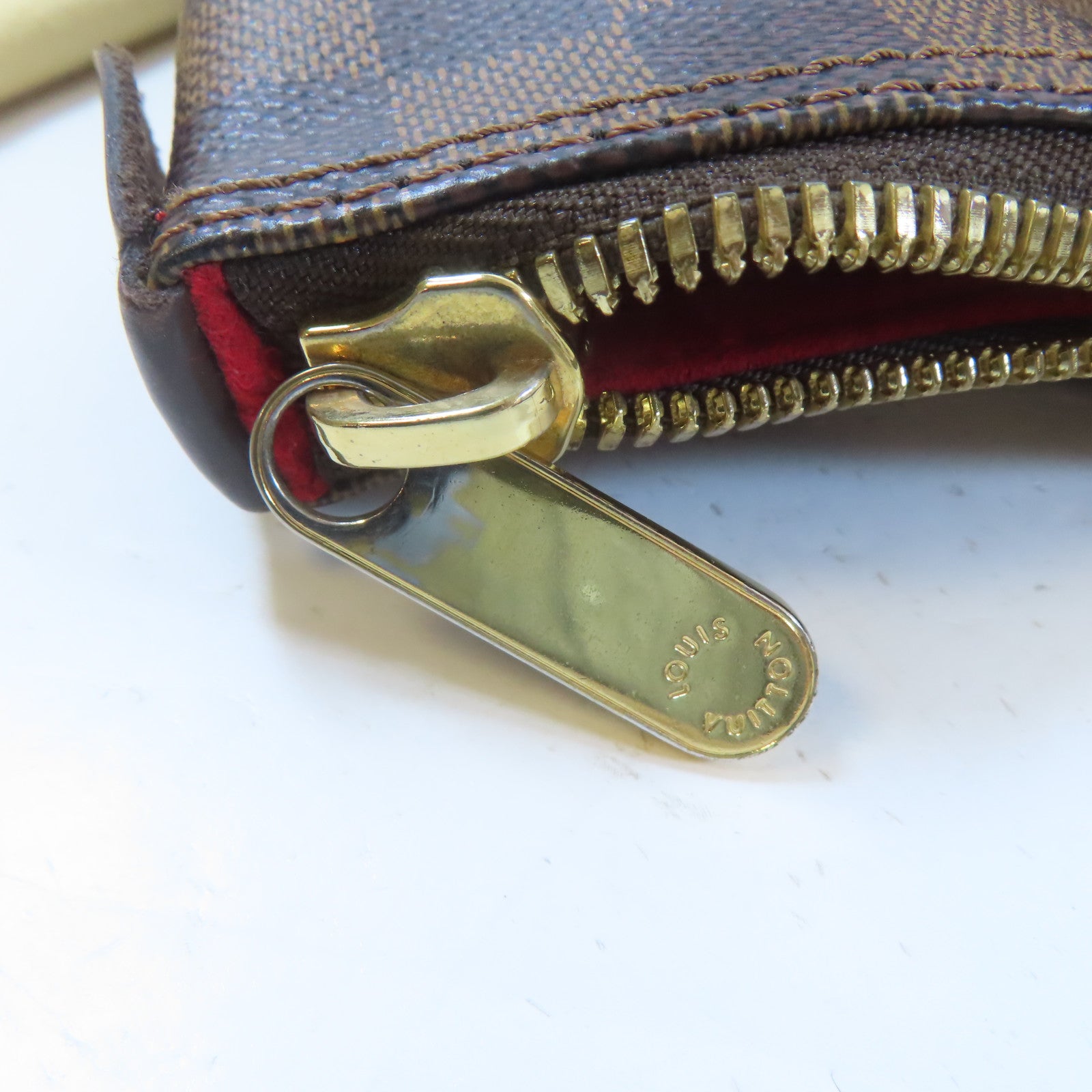 LOUIS VUITTON Damier Saleya MM金扣肩背袋啡色