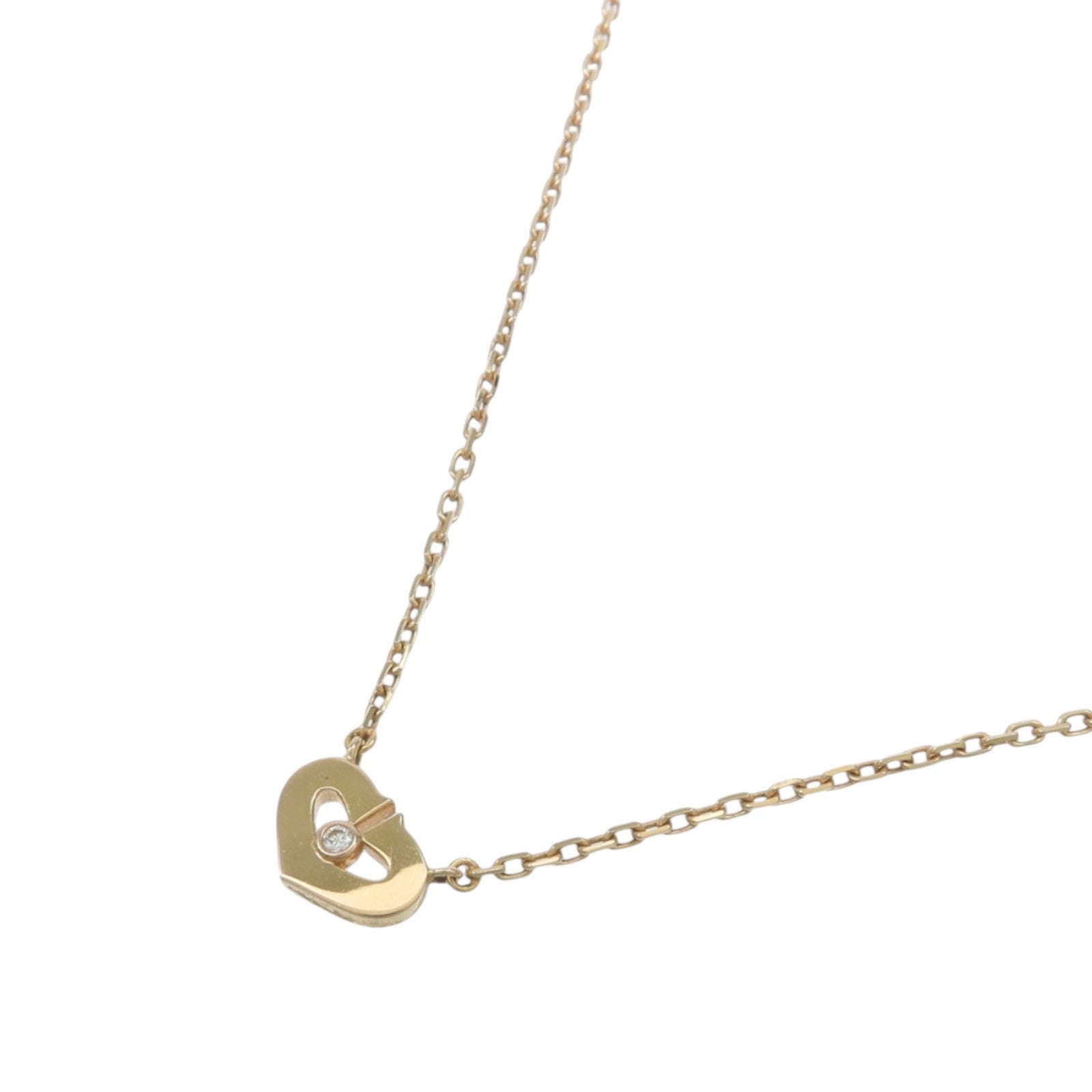 CARTIER 18K玫瑰金Cartier C Heart鑽石項鍊