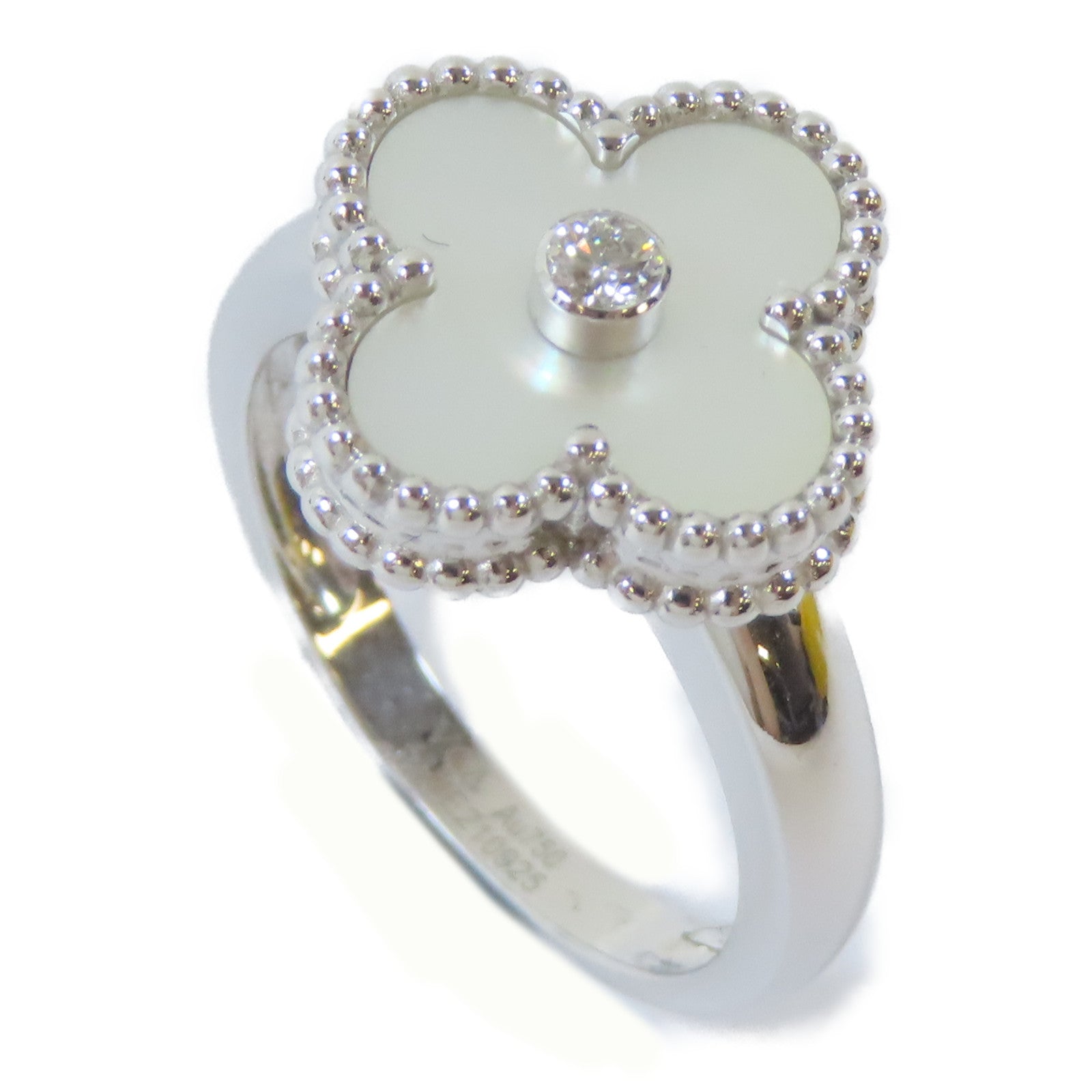 Van Cleef & Arpels 18K白金Vintage Alhamber Ring戒指US#7