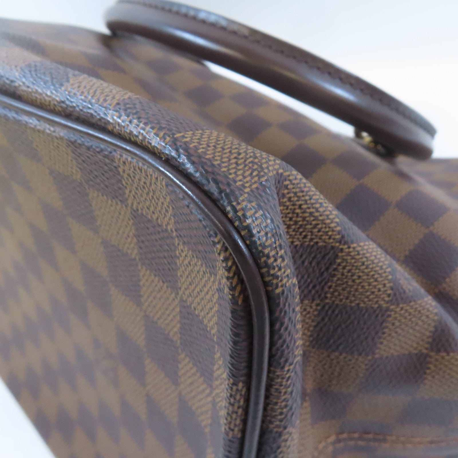 LOUIS VUITTON Damier Saleya MM金扣肩背袋啡色