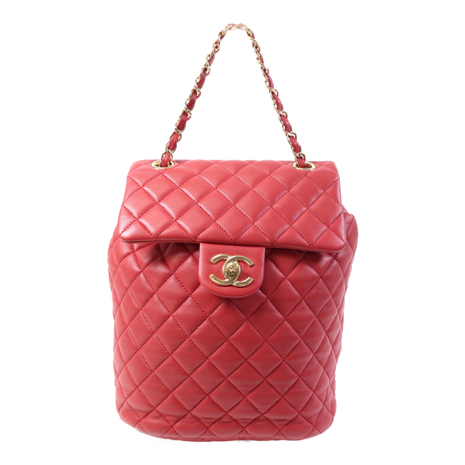 CHANEL 【激減優惠】羊皮皮革Backpack金扣鏈帶背包