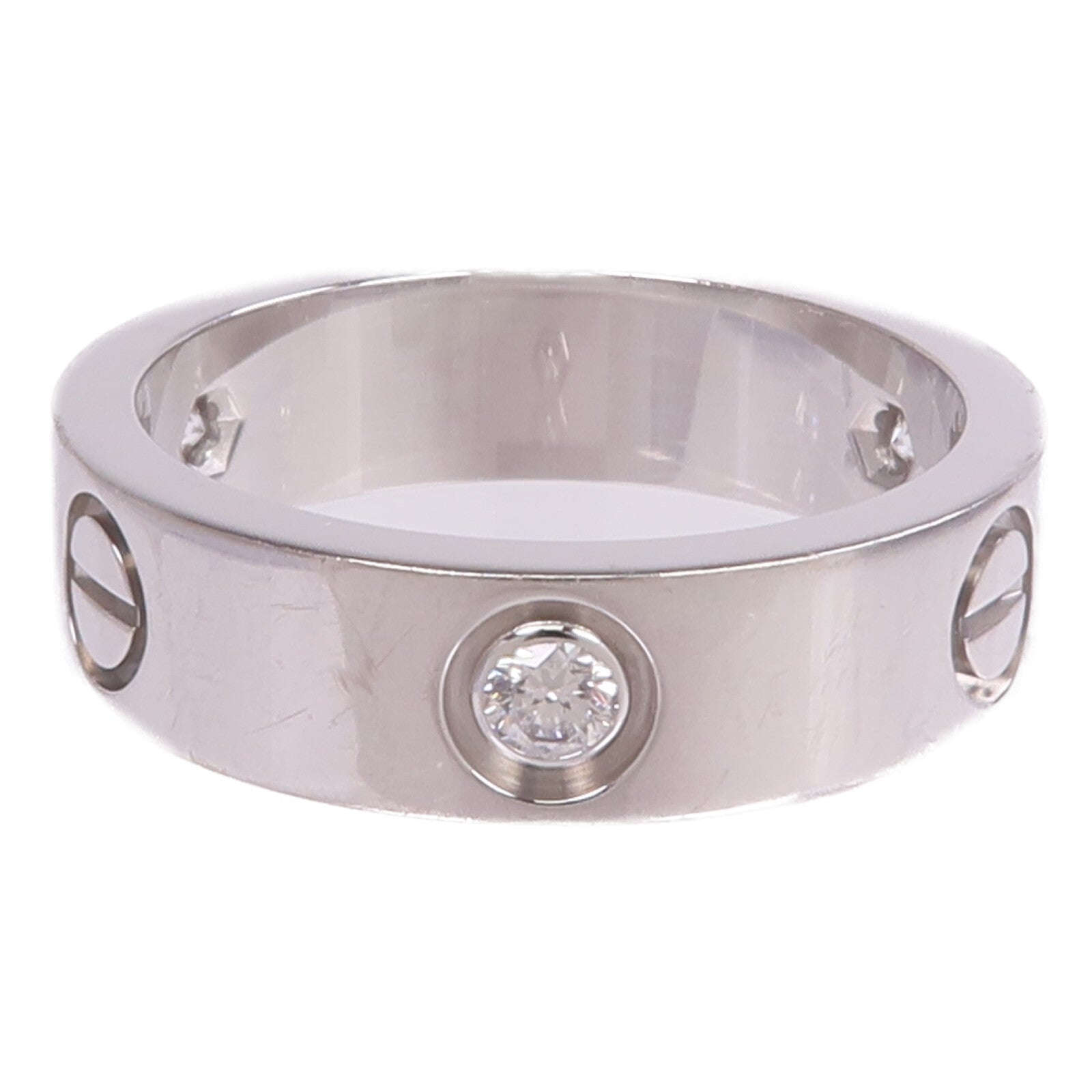 CARTIER 【激減優惠】18K白金Love Ring 3 Diamonds鑽石戒指Cartier#56/US#7.75