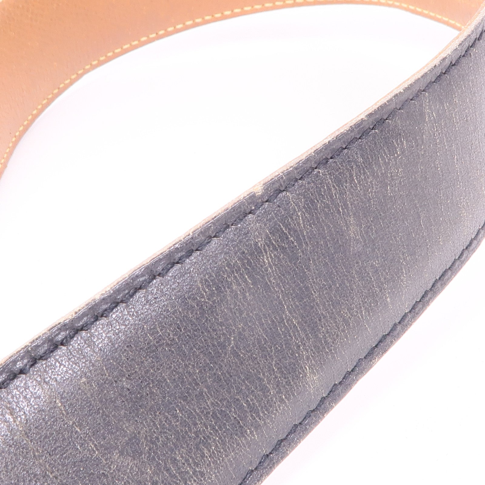 HERMES GHW Ceinture 5382 Belt Box Calf Leather Black Brown