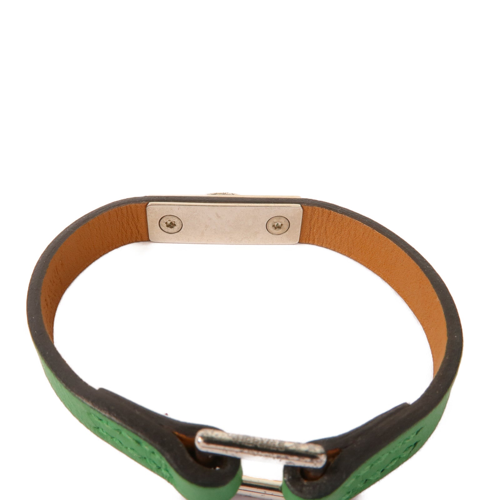 HERMES PHW Rivale Mini Bracelet Veau Swift Leather Bambou Green