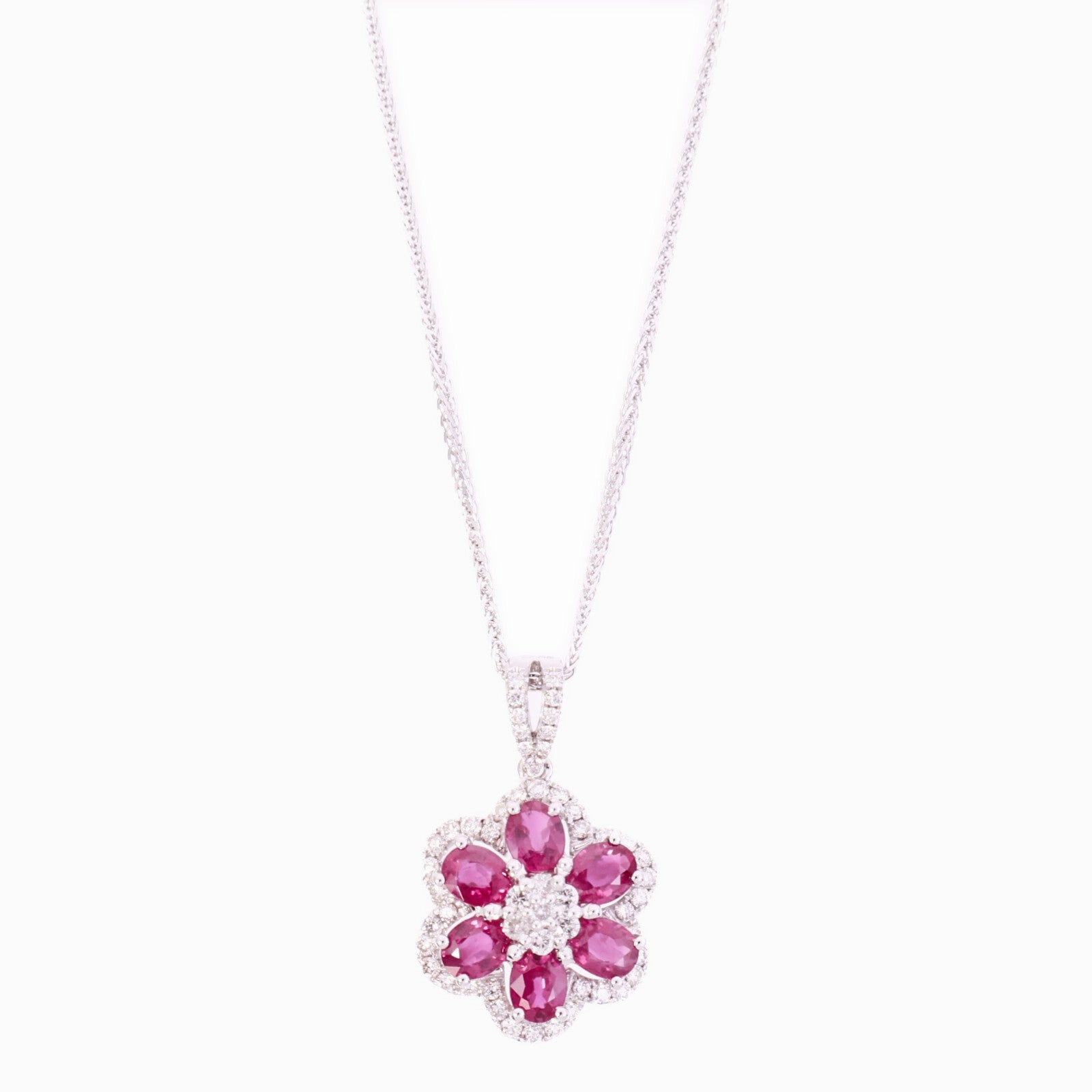 JEWELRY 18K白金Ruby Necklace紅寶石/鑽石項鍊